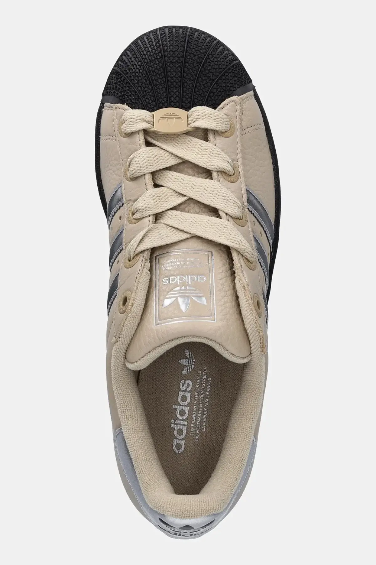 Кожаные кроссовки adidas Originals Superstar II W цвет бежевый