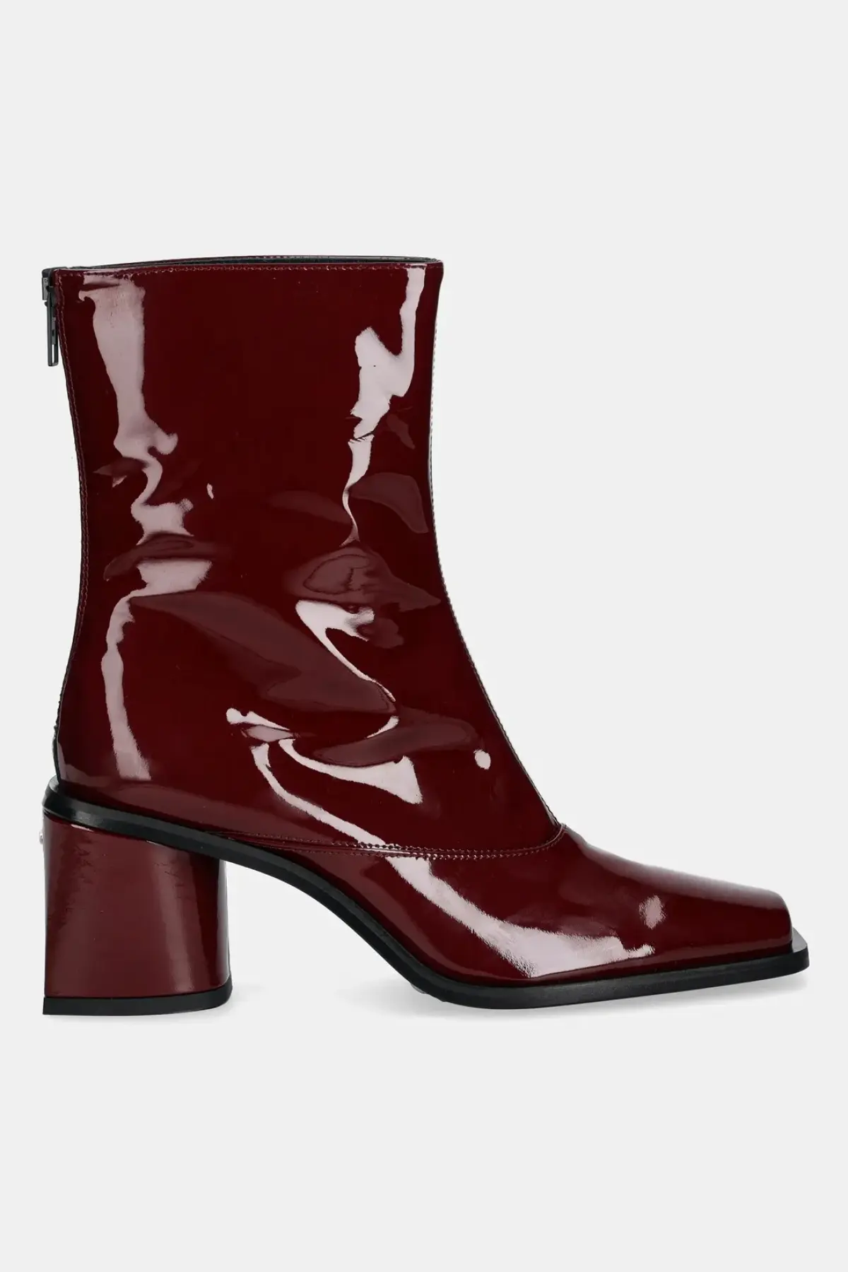 Кожаные полусапожки Kenzo Kimi Ankle Boots цвет бордовый каблук кирпичик FF62BT120L69.22