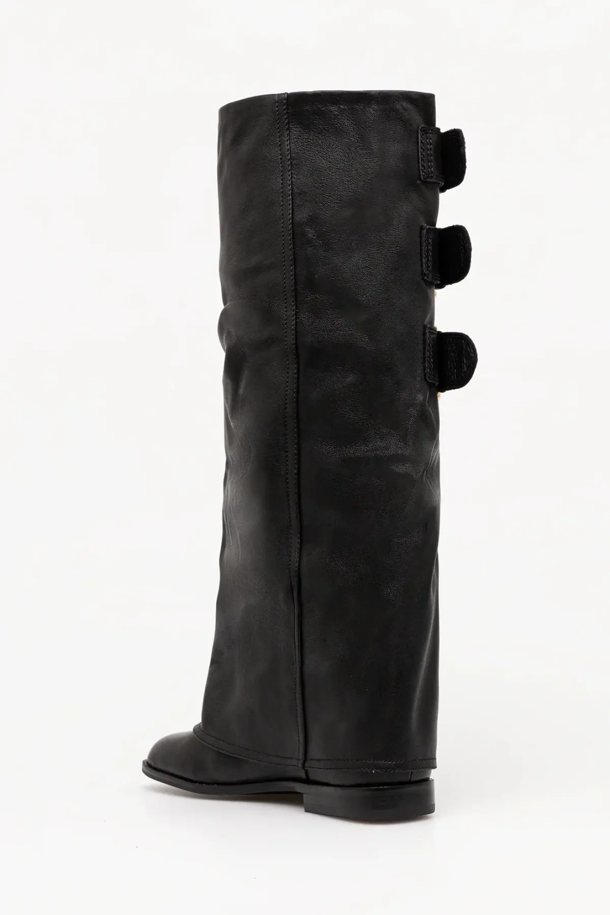 Кожаные сапоги Naked Wolfe Anchor цвет чёрный на плоском ходу слегка утеплённые Anchor Black Leather
