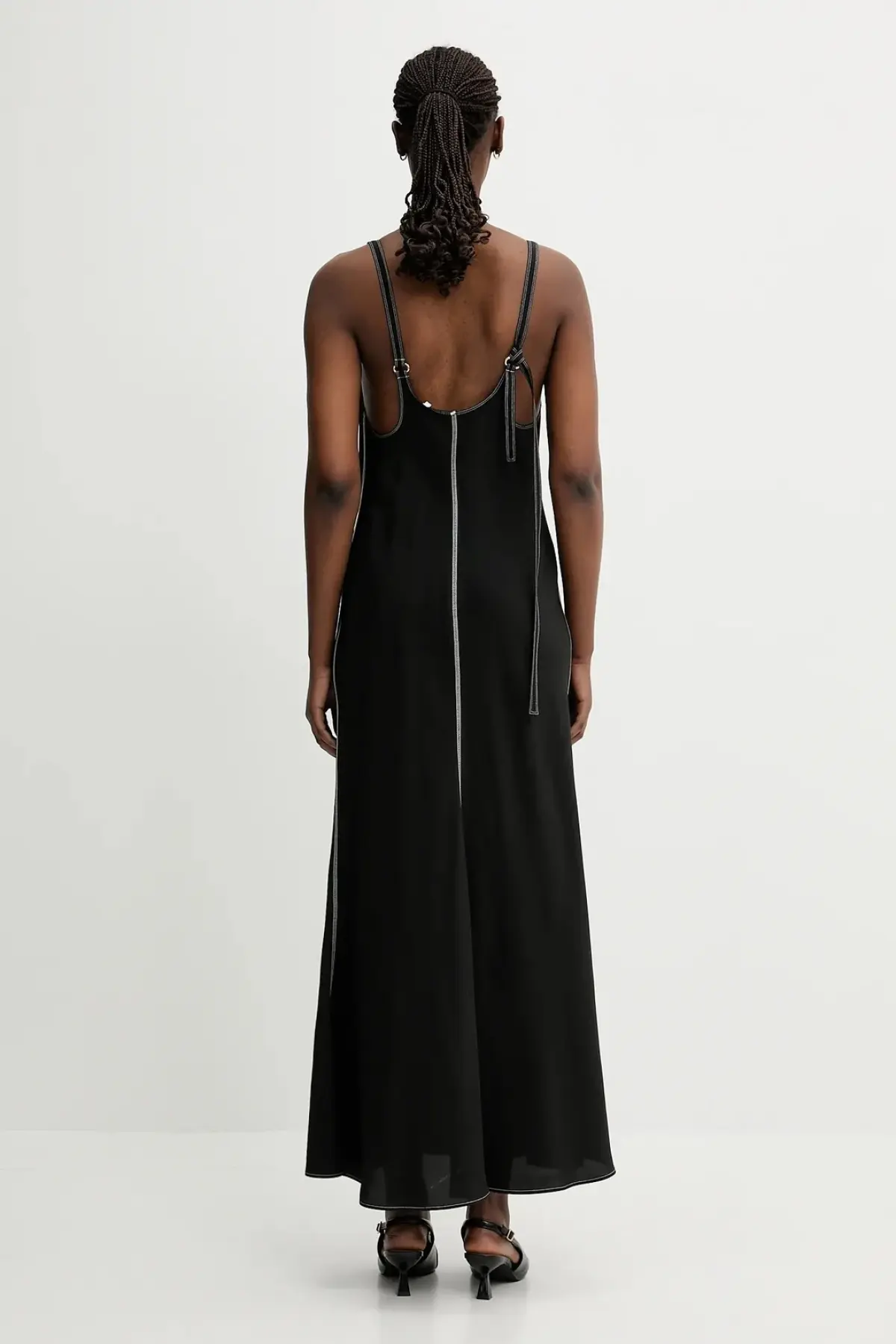 Платье Sportmax Unione цвет чёрный maxi расклешённое