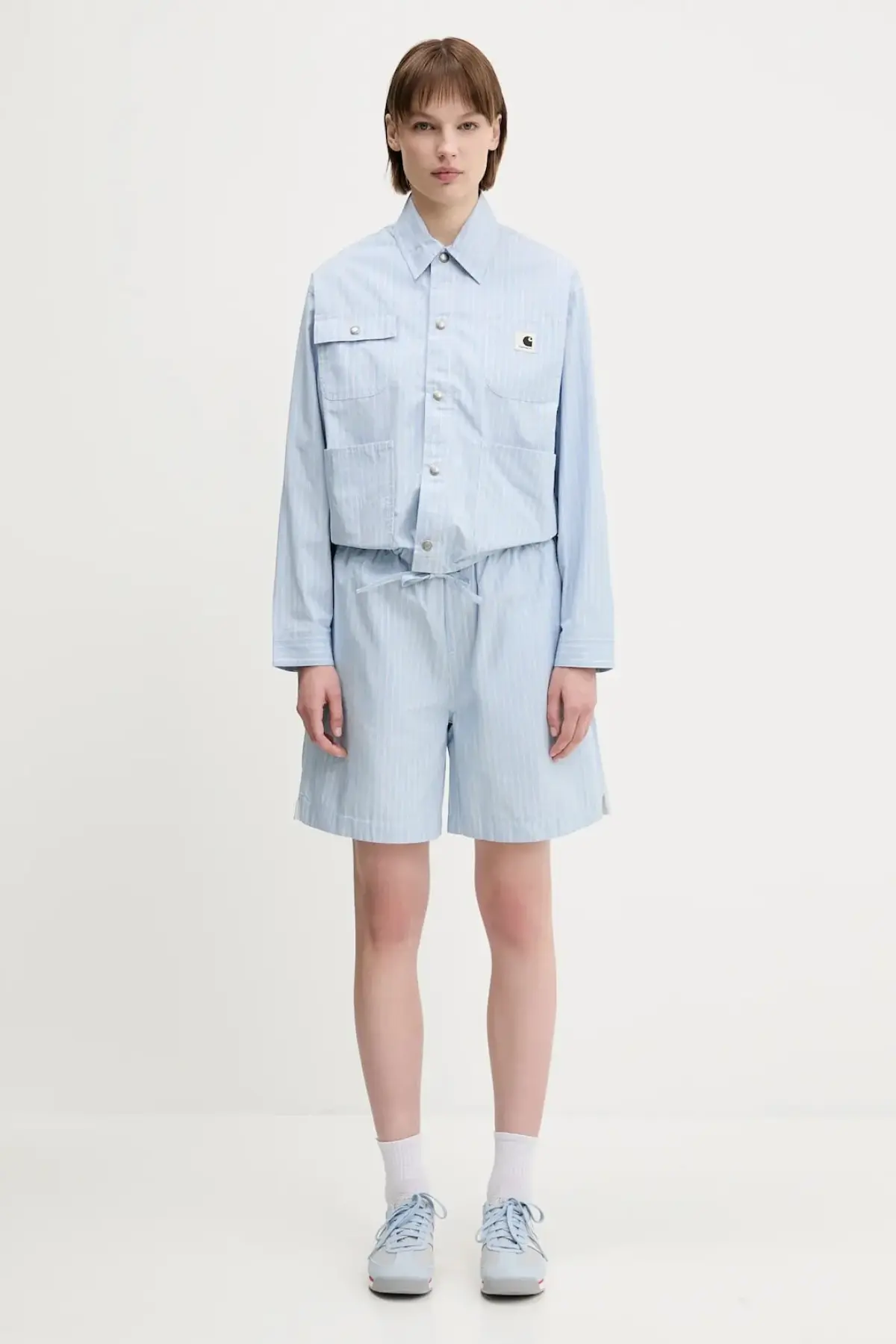 Хлопковые шорты Carhartt WIP Nota Short узор высокая посадка I034554