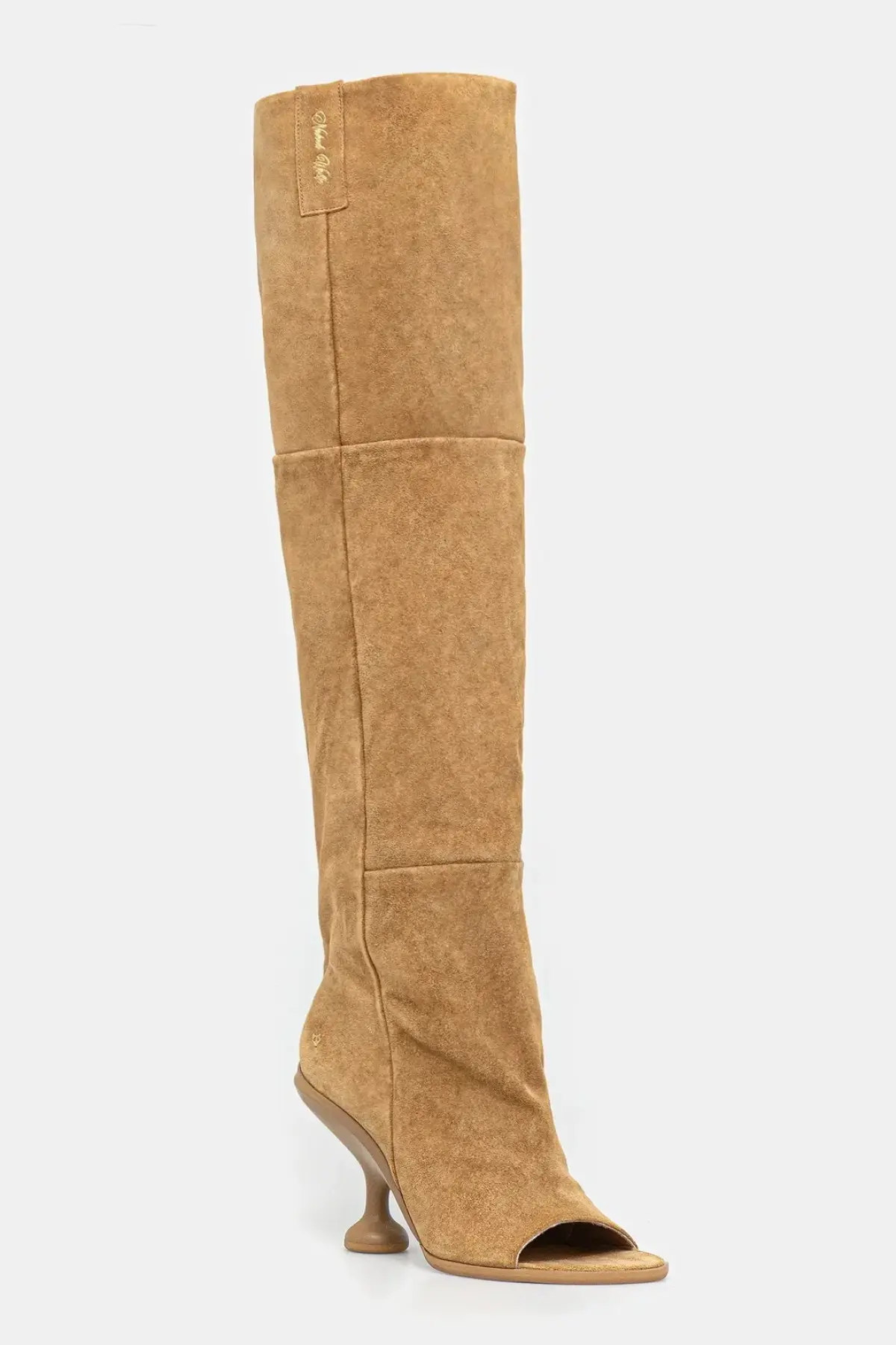 Замшевые сапоги Naked Wolfe KIND цвет коричневый каблук кирпичик Kind.Cow.Suede.Camel