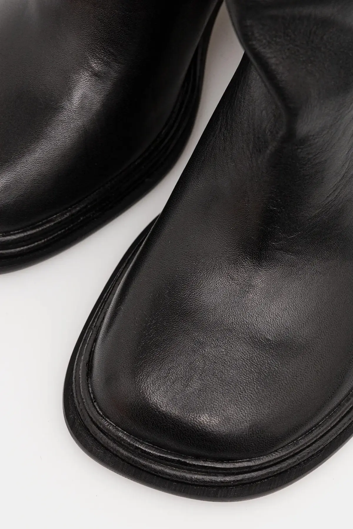 Кожаные сапоги Naked Wolfe Nature цвет чёрный каблук кирпичик Nature Nappa Prince Leather Black