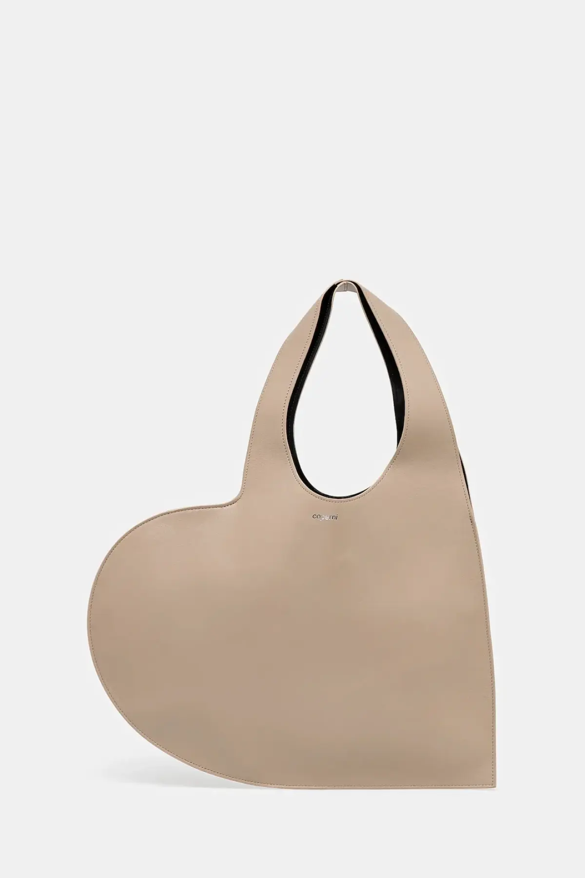 Кожаная сумочка Coperni Heart Tote цвет бежевый