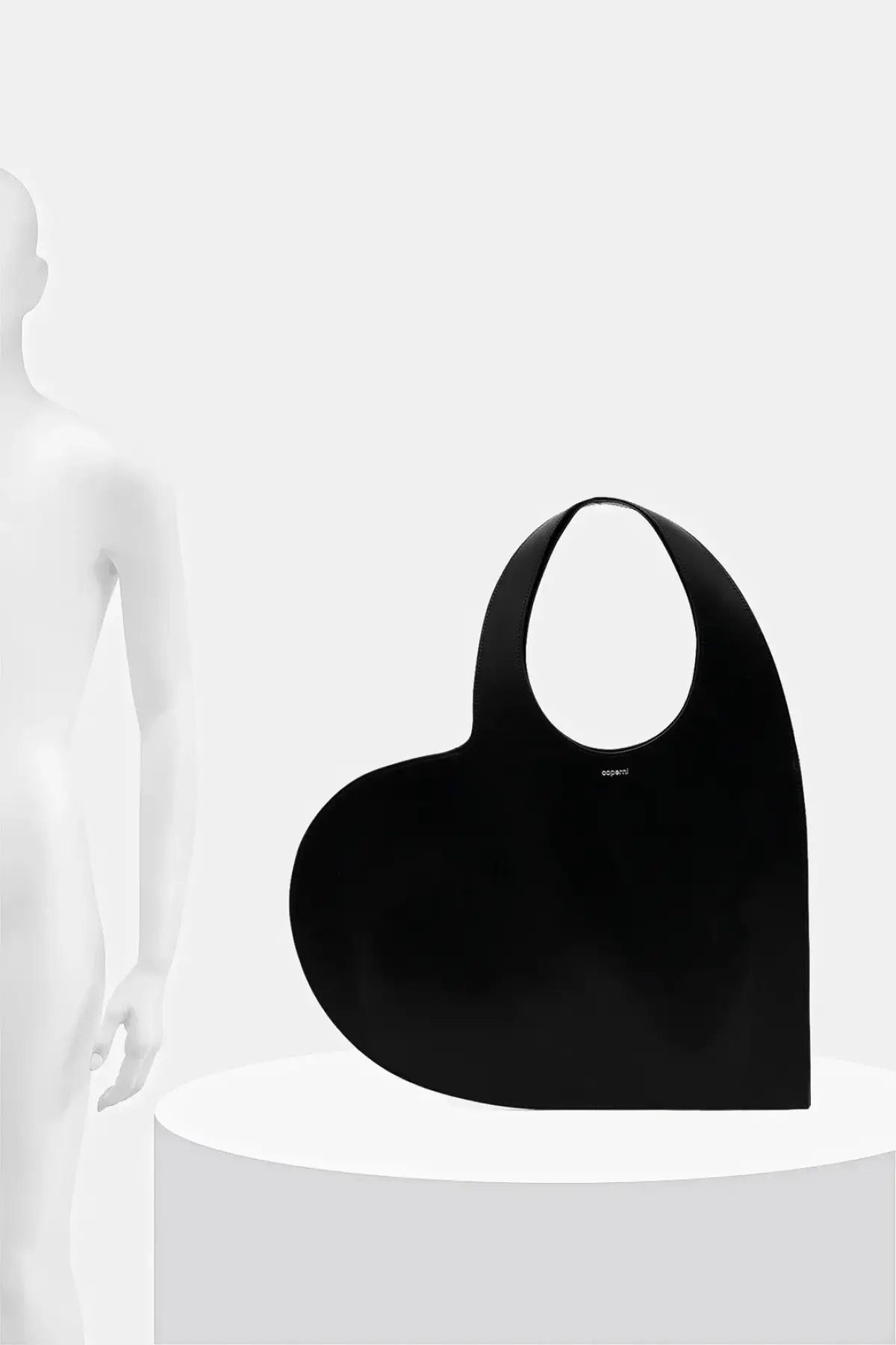 Кожаная сумочка Coperni Double Heart Tote цвет чёрный
