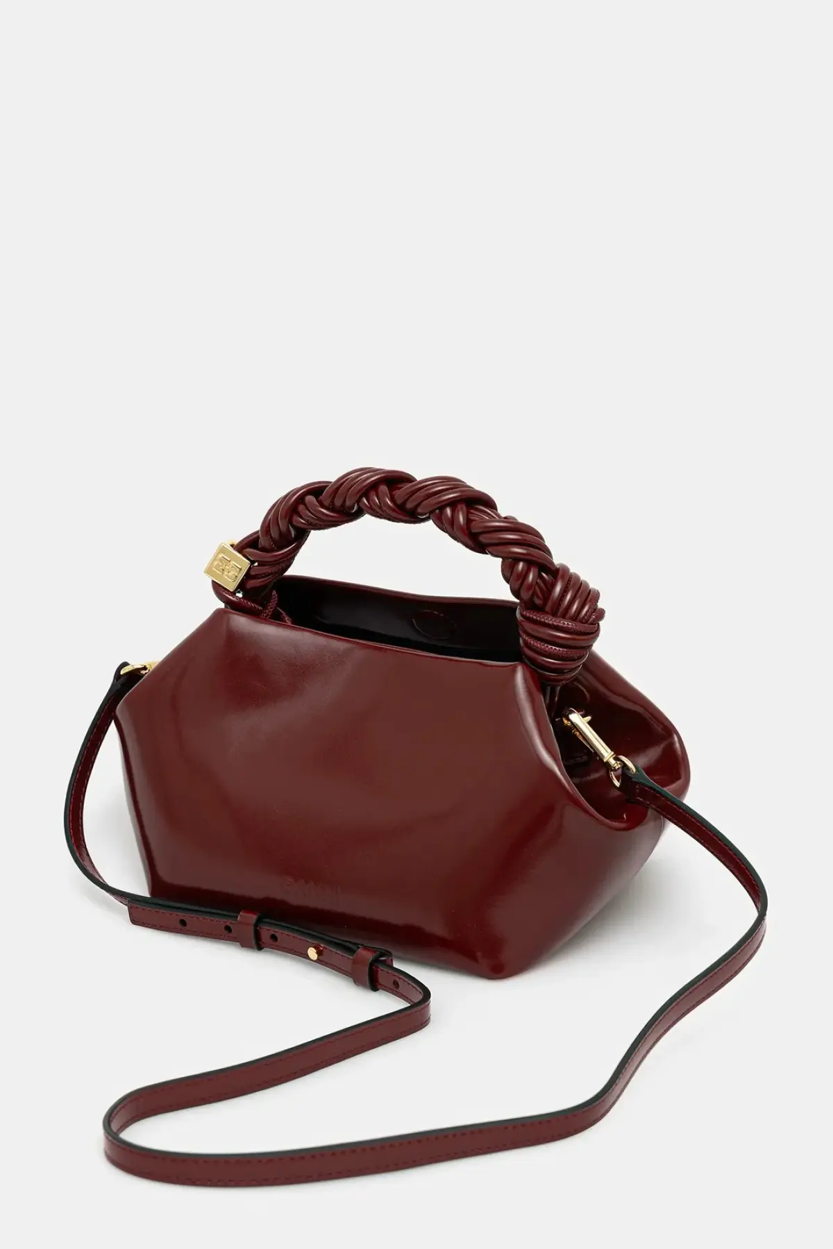 Сумочка GANNI Bou Bag Small Patent Oleatex цвет бордовый