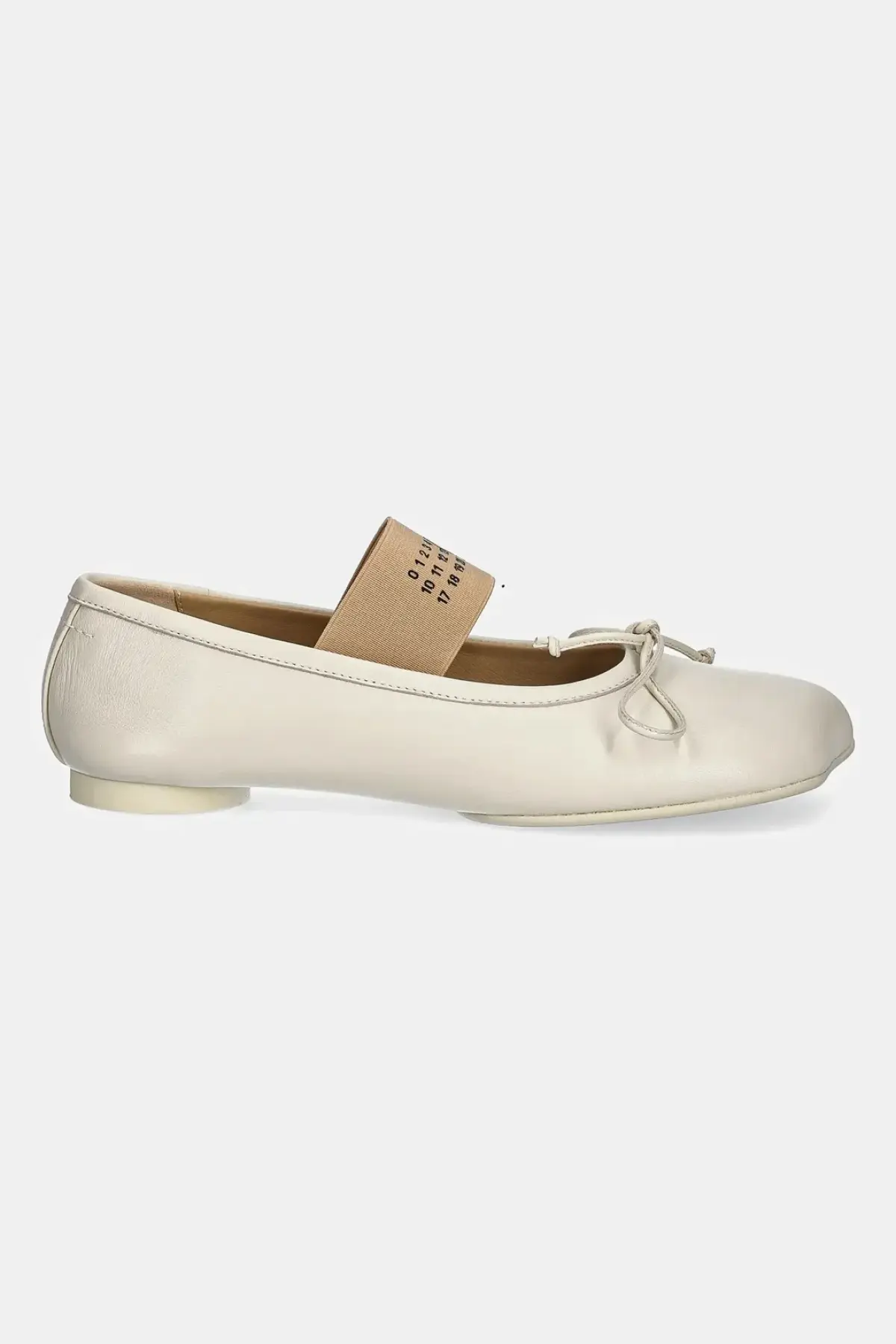 Кожаные балетки MM6 Maison Margiela цвет бежевый S59WZ0099