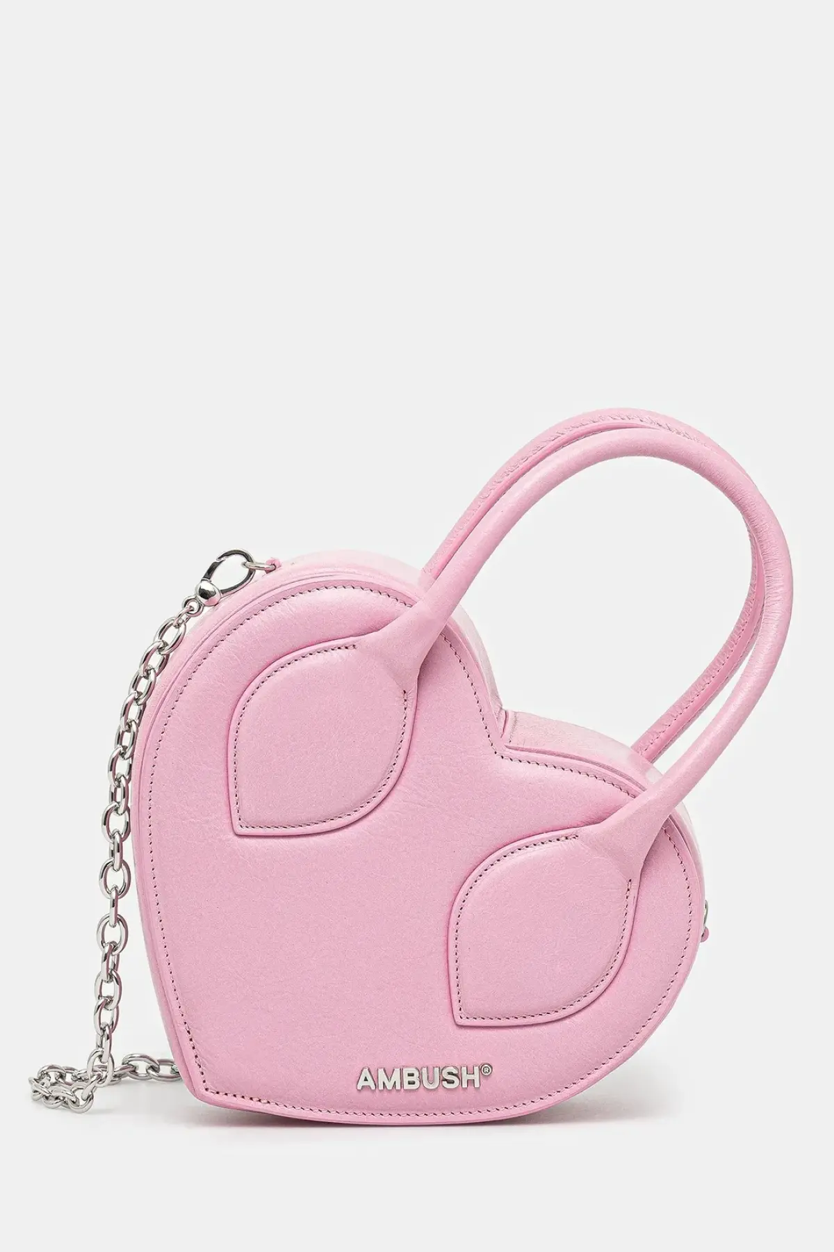 Кожаная сумочка Heart Top Handle Bag цвет розовый