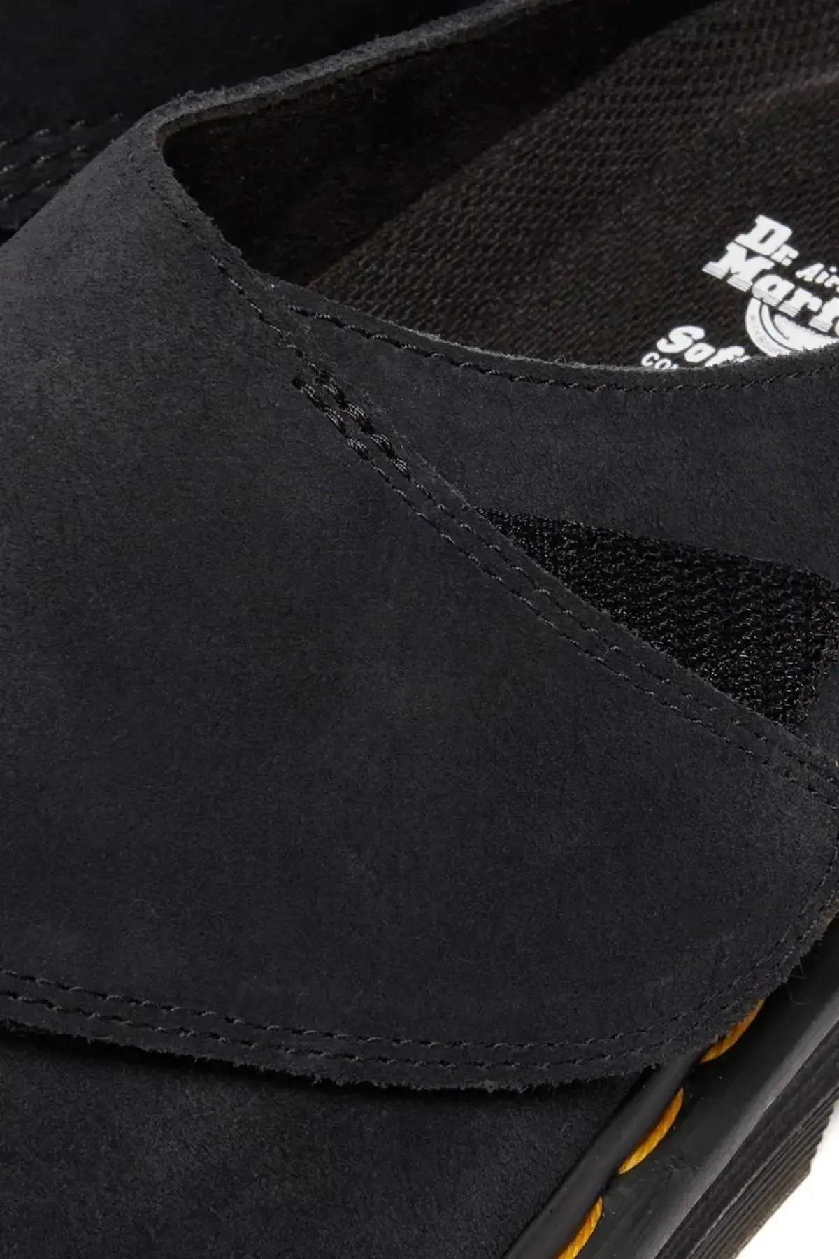 Замшевые шлепанцы Dr. Martens ZebZag AnyWair Mule цвет чёрный