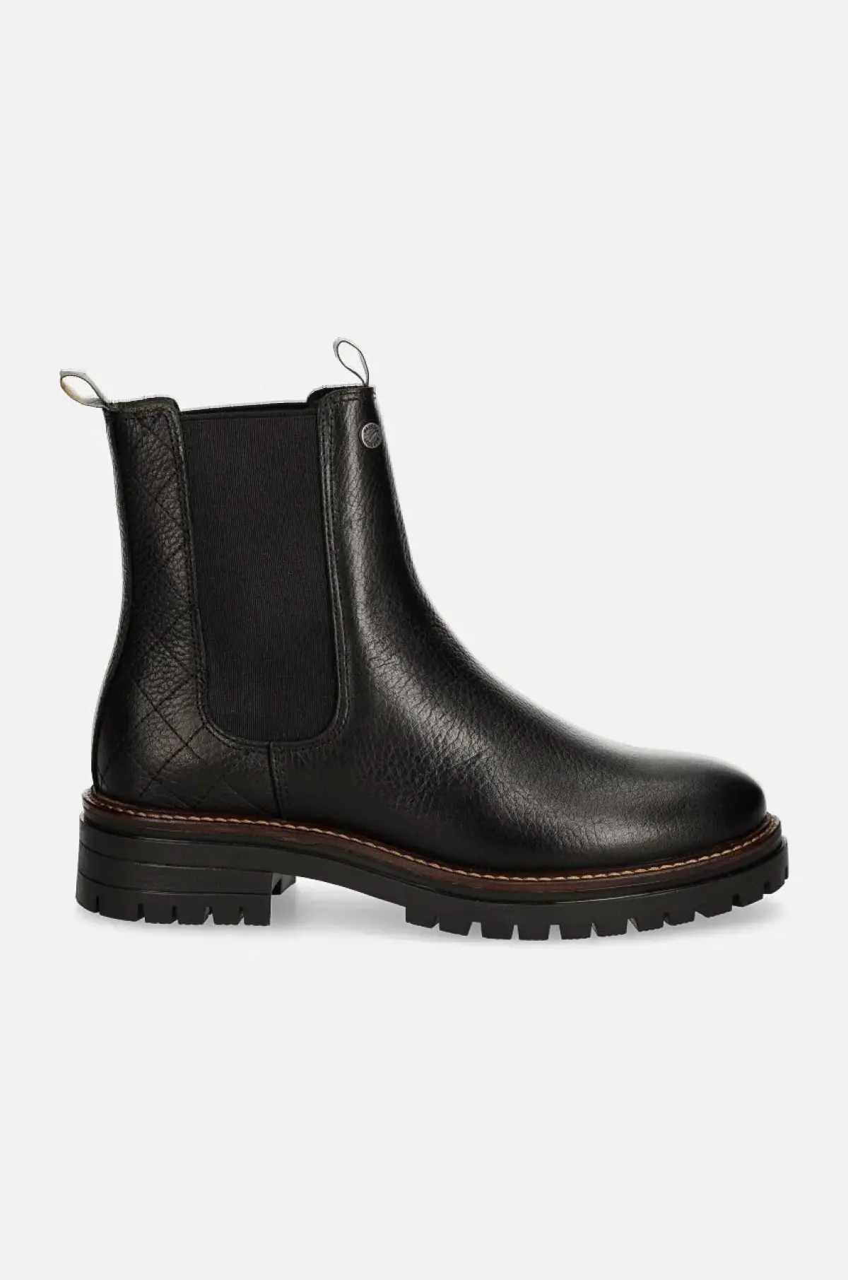 Кожаные полусапоги Barbour Evie женские цвет чёрный на платформе