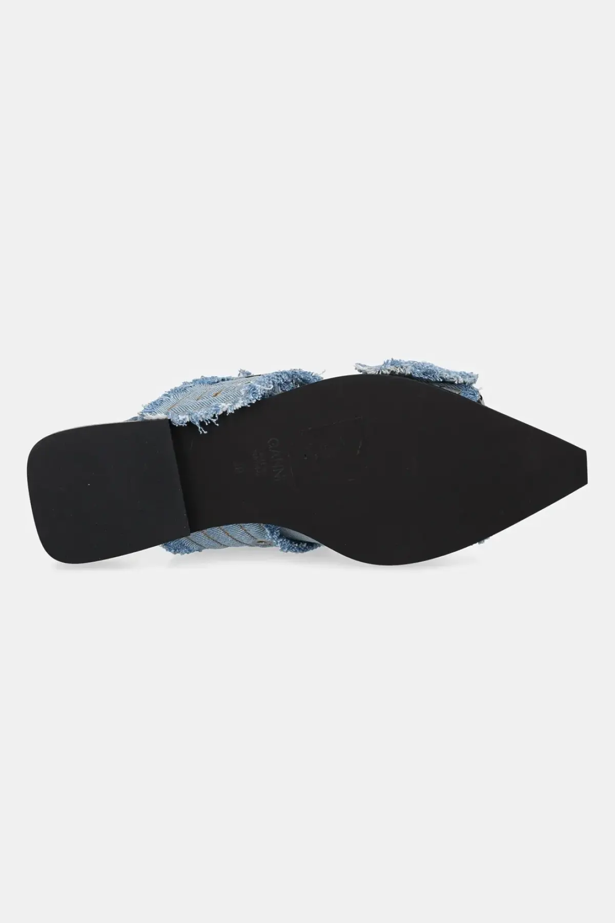 Балетки GANNI Feminine Buckle Ballerina Charms Denim открытая пятка