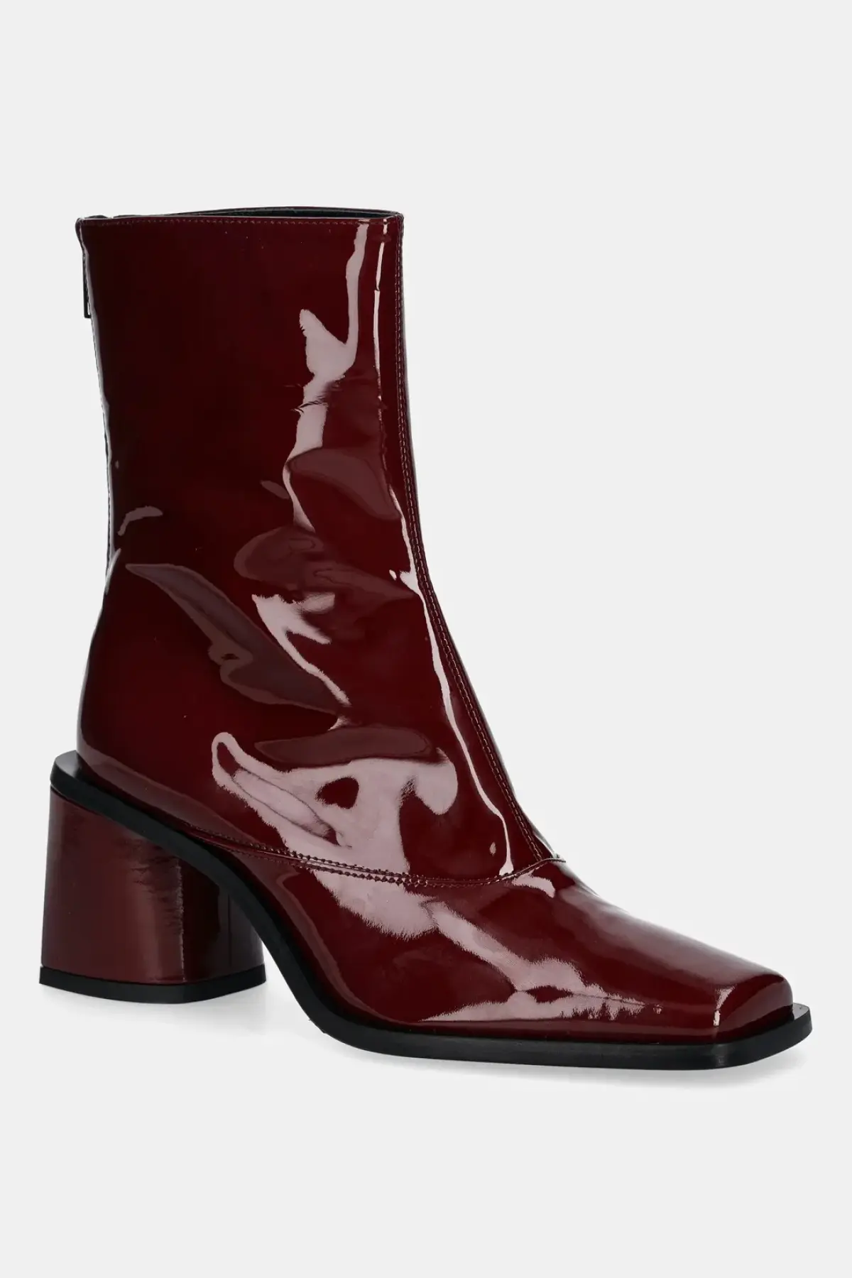 Кожаные полусапожки Kenzo Kimi Ankle Boots цвет бордовый каблук кирпичик FF62BT120L69.22