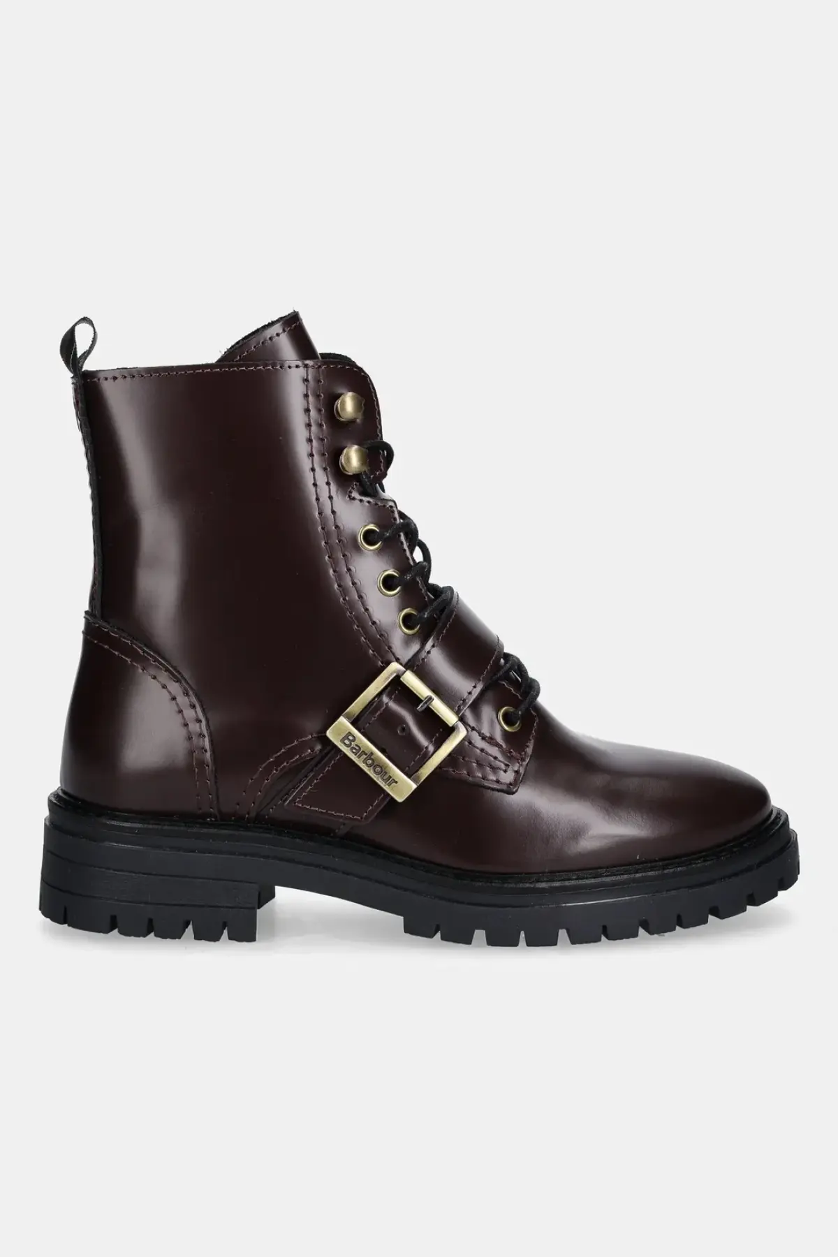 Кожаные полусапоги Barbour Ouseburne цвет бордовый на плоском ходу