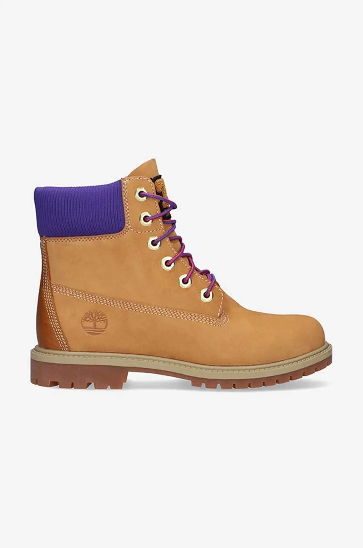 Замшевые ботинки Timberland Heritage 6 женские цвет коричневый на плоском ходу