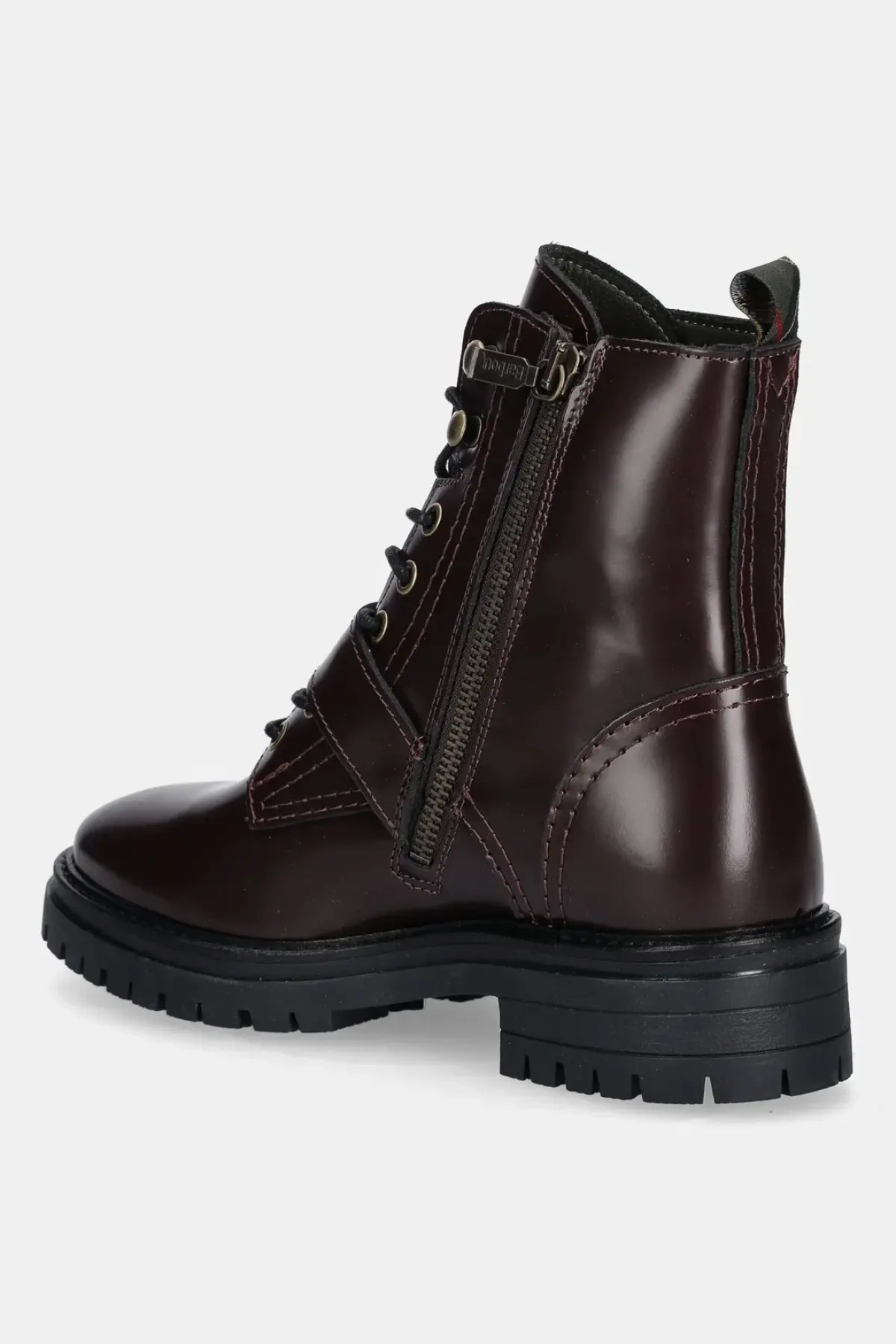 Кожаные полусапоги Barbour Ouseburne цвет бордовый на плоском ходу
