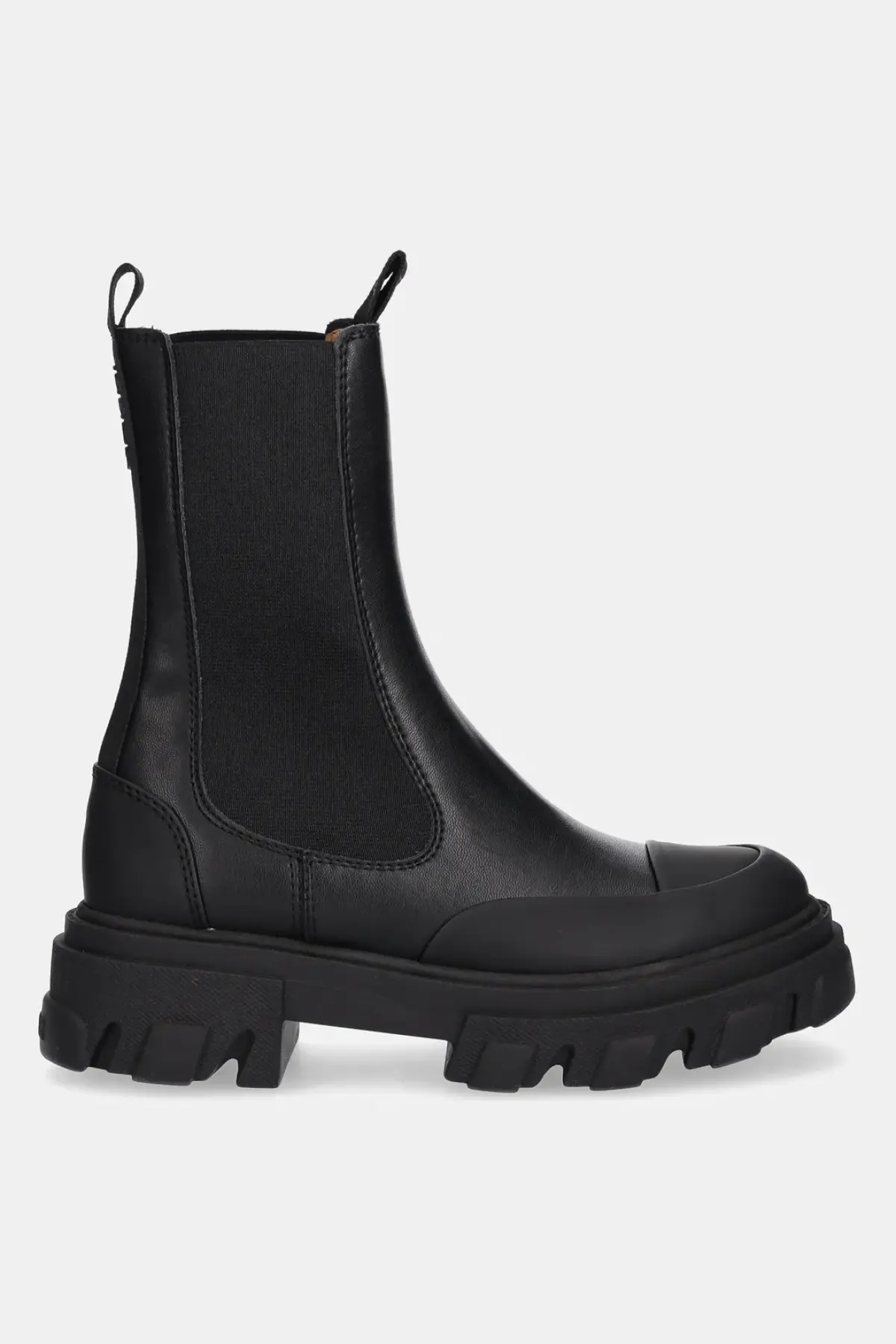 Ботинки GANNI Cleated Low Chelsea Boot цвет чёрный на плоском ходу