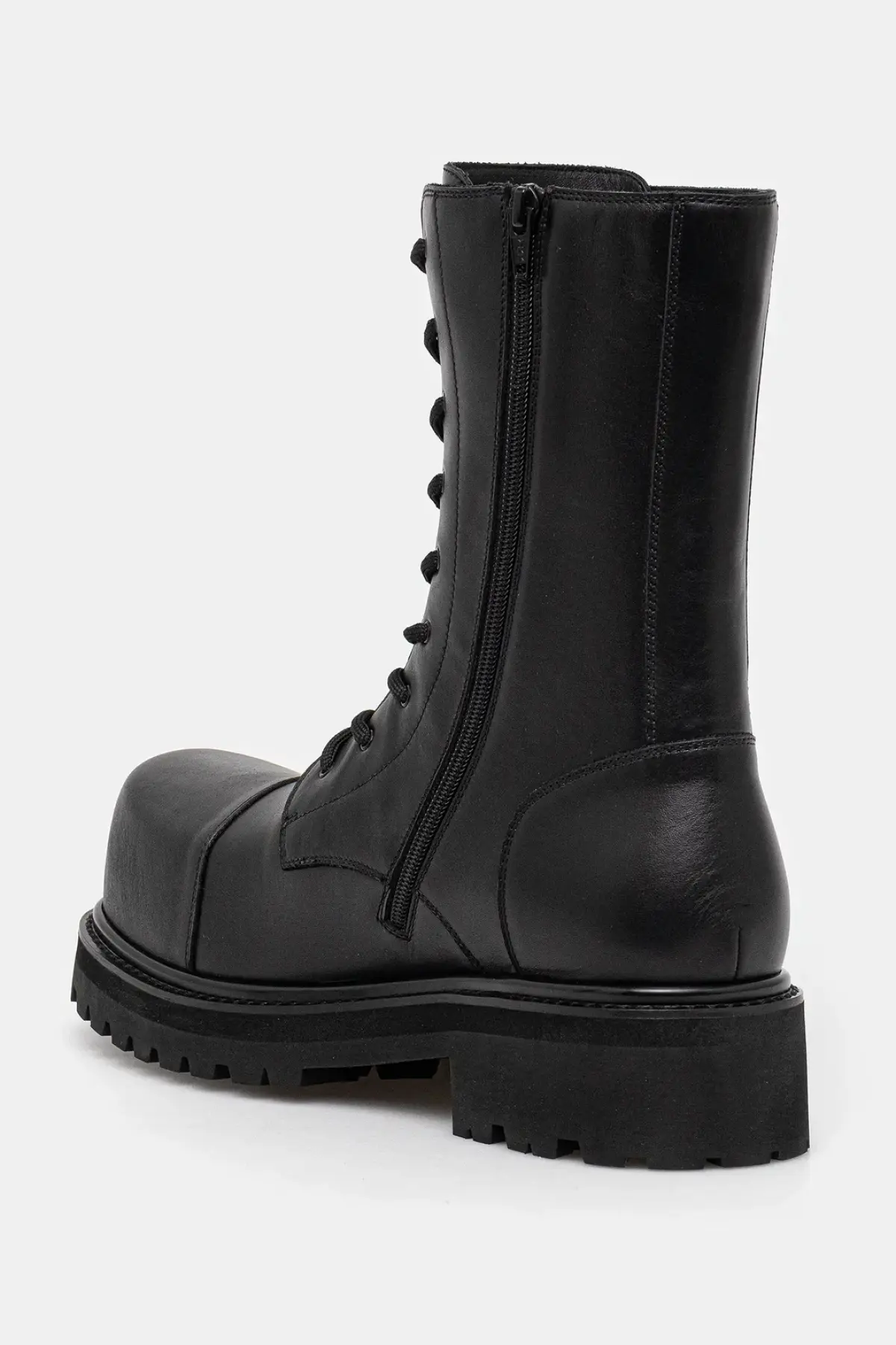 Кожаные полусапоги VETEMENTS Stomp Combat Boot цвет чёрный