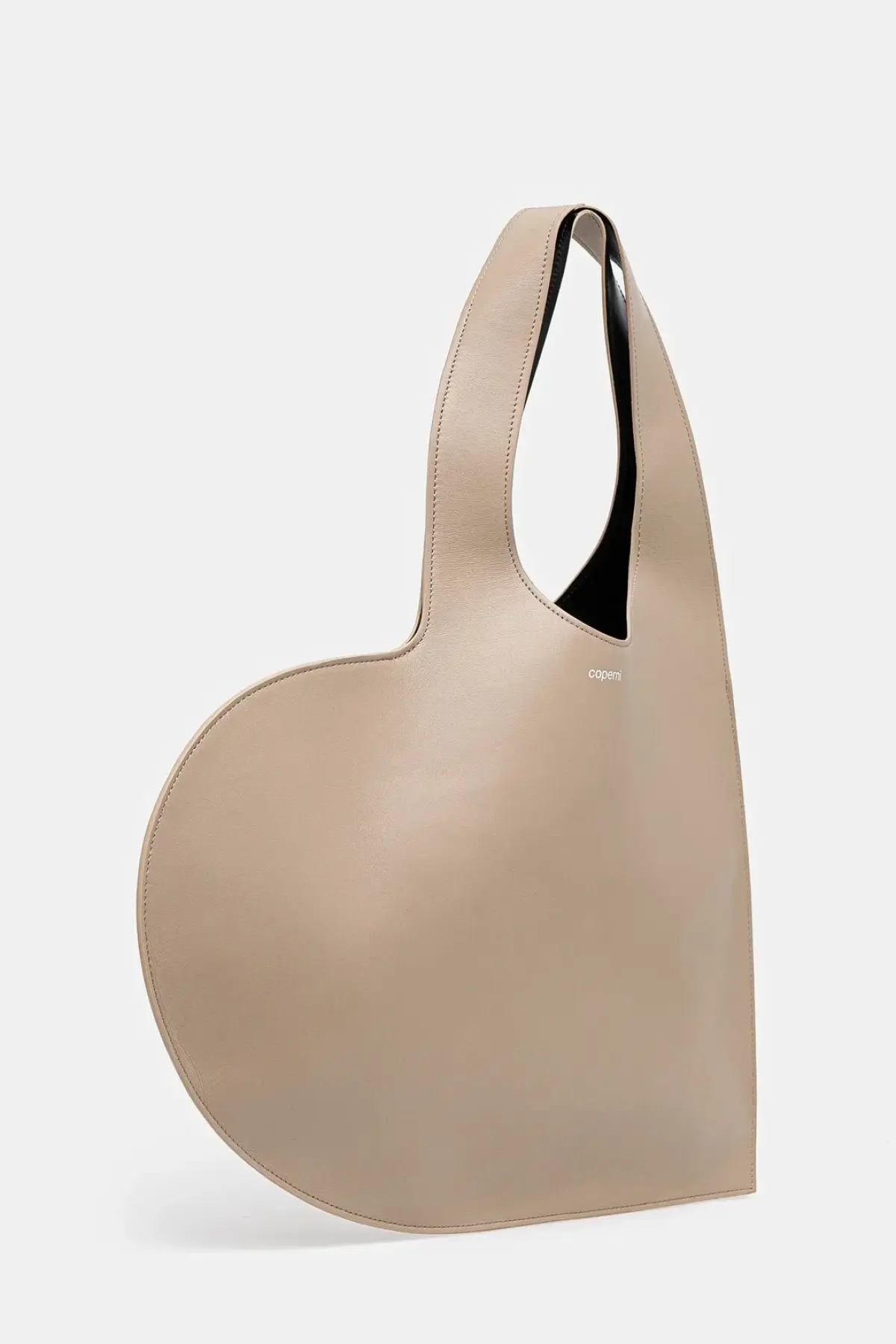 Кожаная сумочка Coperni Heart Tote цвет бежевый