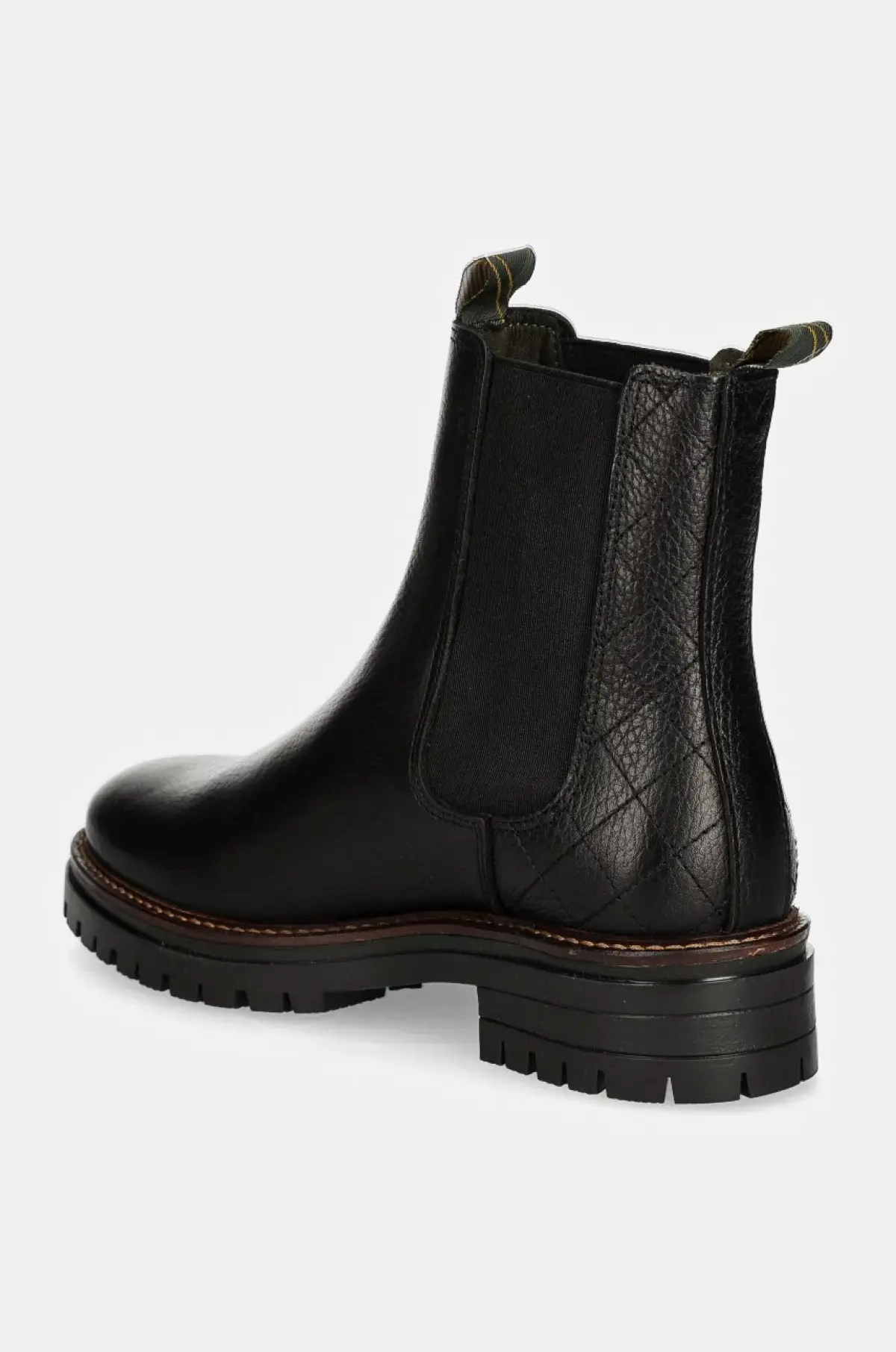 Кожаные полусапоги Barbour Evie женские цвет чёрный на платформе