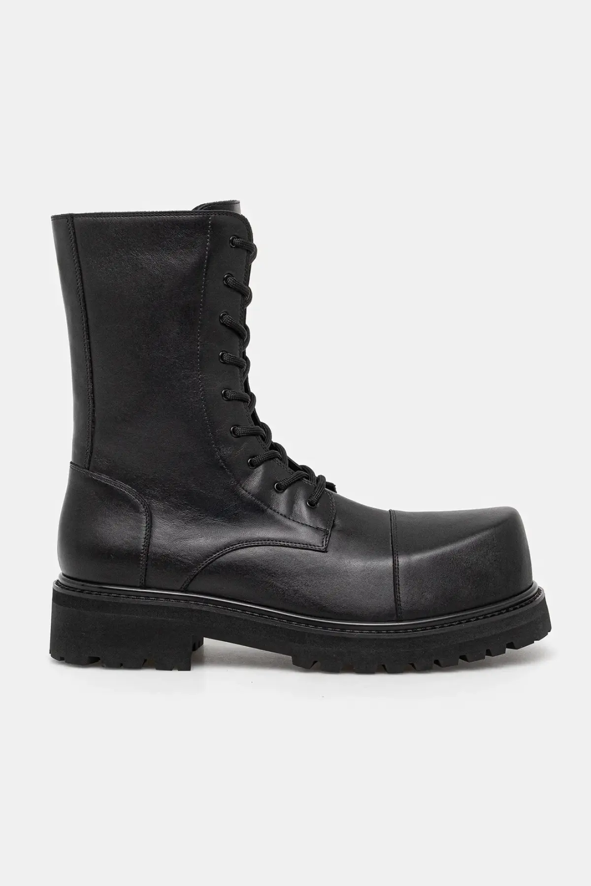 Кожаные полусапоги VETEMENTS Stomp Combat Boot цвет чёрный