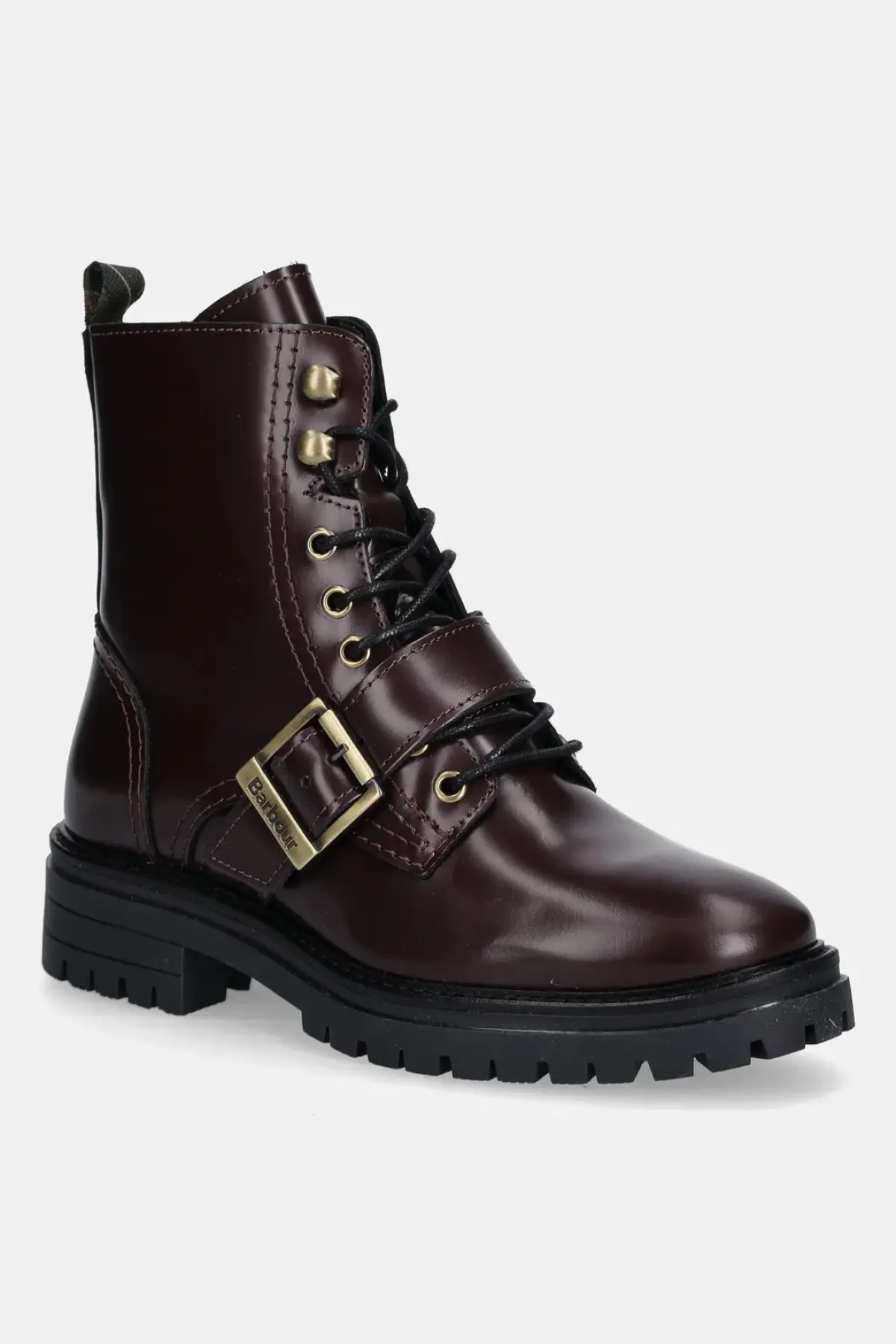 Кожаные полусапоги Barbour Ouseburne цвет бордовый на плоском ходу