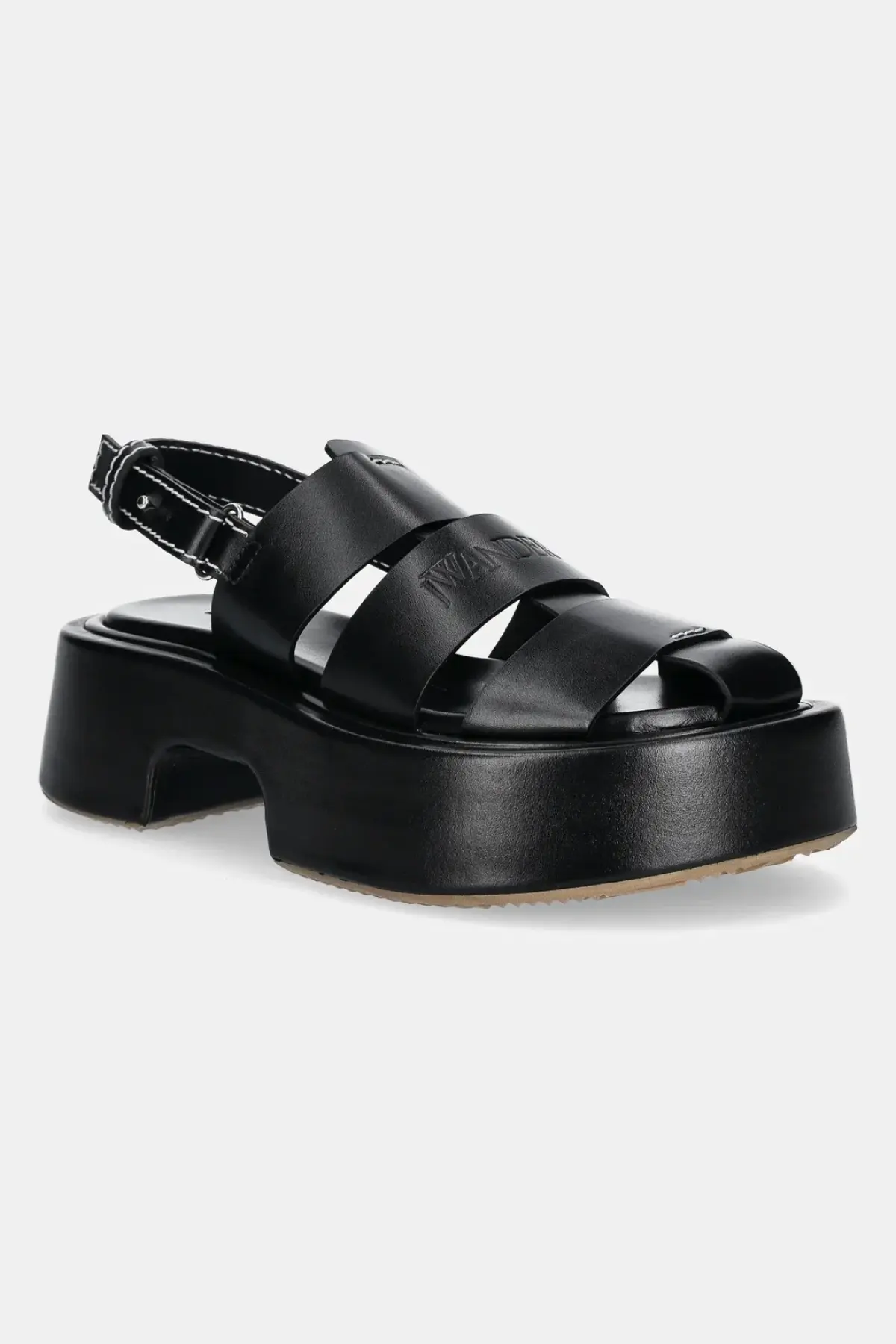 Кожаные сандалии JW Anderson женские цвет чёрный на платформе SN0099 LA0323 999