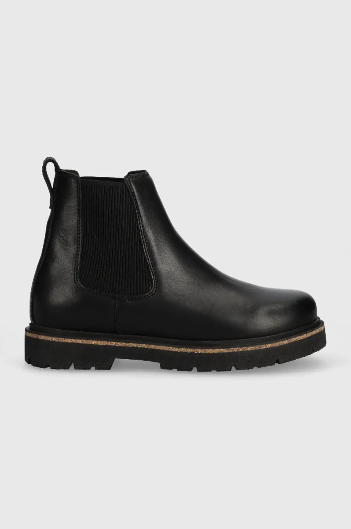Кожаные полусапоги Birkenstock Highwood женские цвет чёрный на плоском ходу