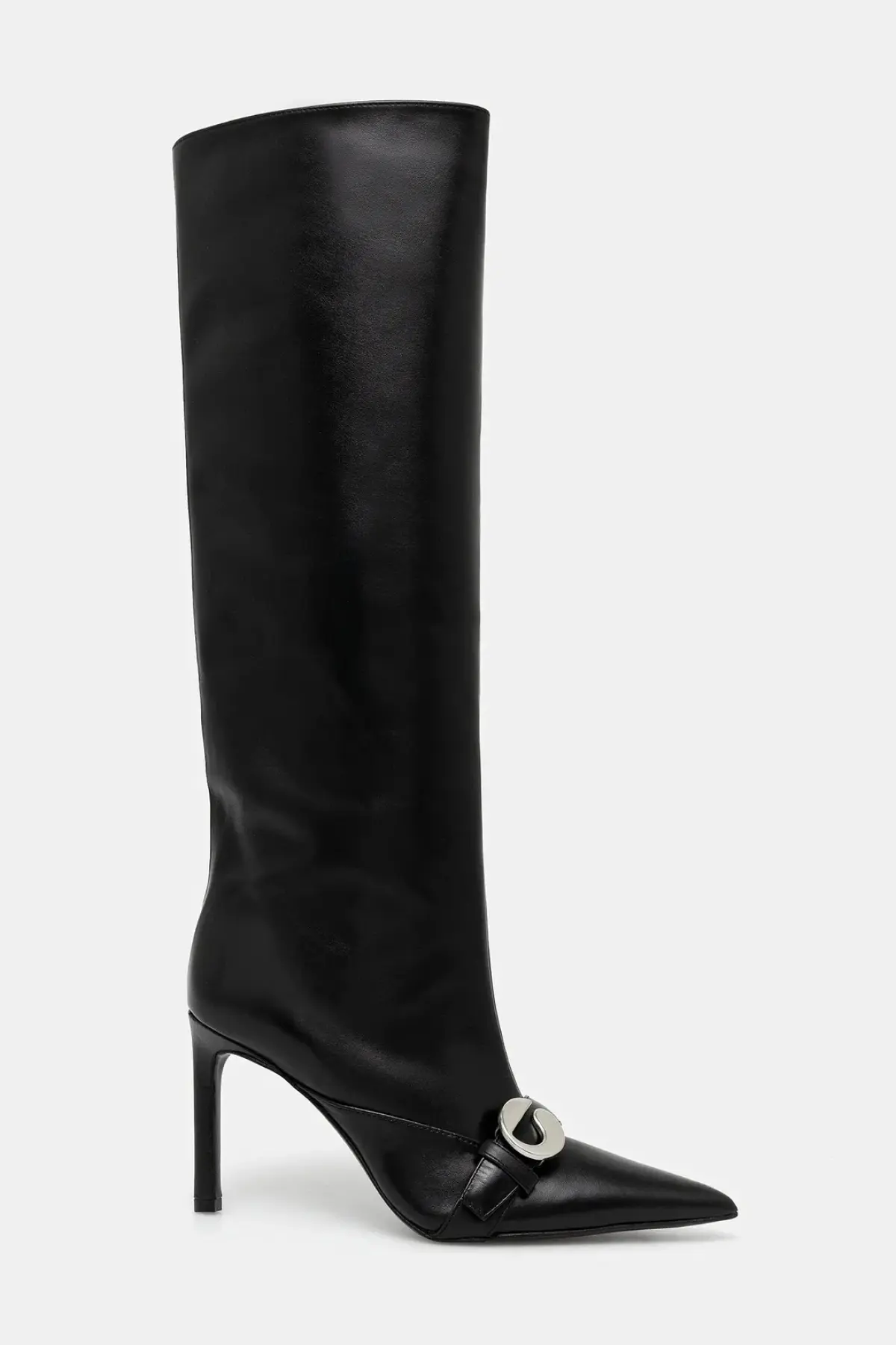 Кожаные сапоги Coperni Belt Boot цвет чёрный на шпильке