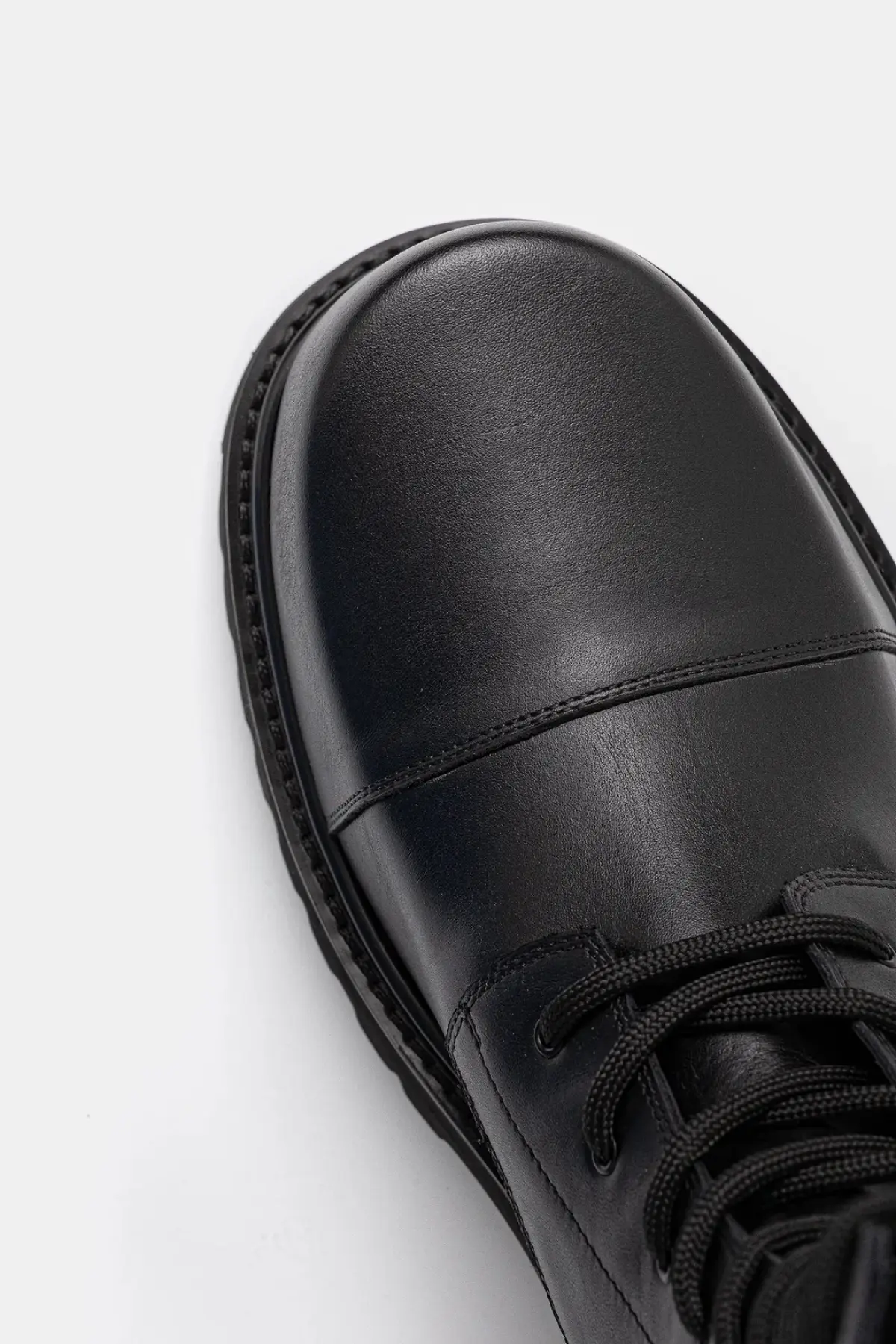 Кожаные полусапоги VETEMENTS Stomp Combat Boot цвет чёрный