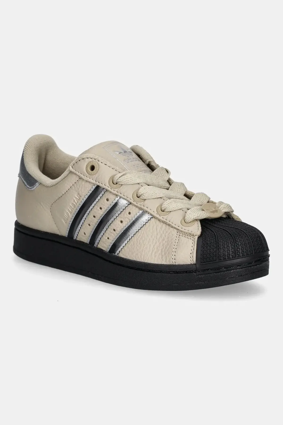 Кожаные кроссовки adidas Originals Superstar II W цвет бежевый