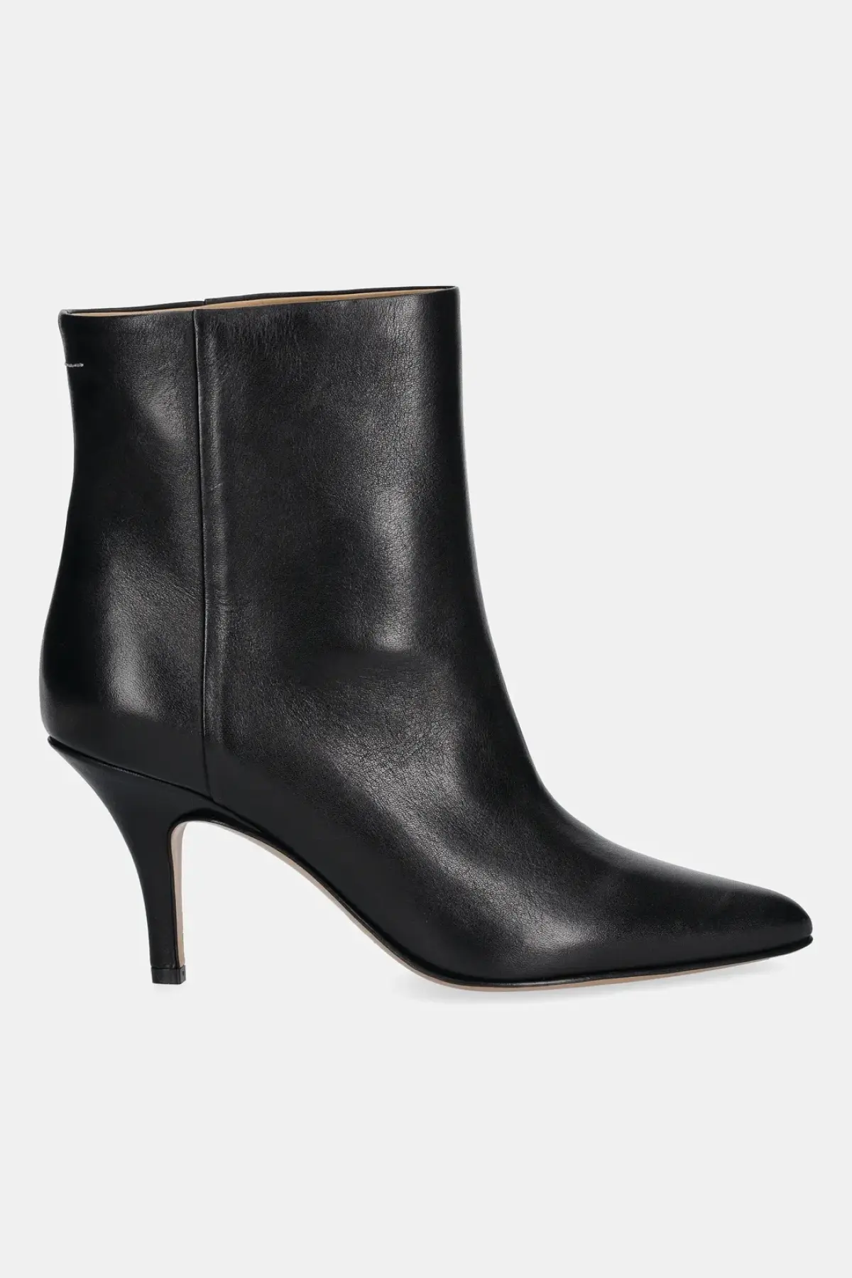 Кожаные полусапожки MM6 Maison Margiela цвет чёрный на шпильке S59WU0261.P6783.T8013