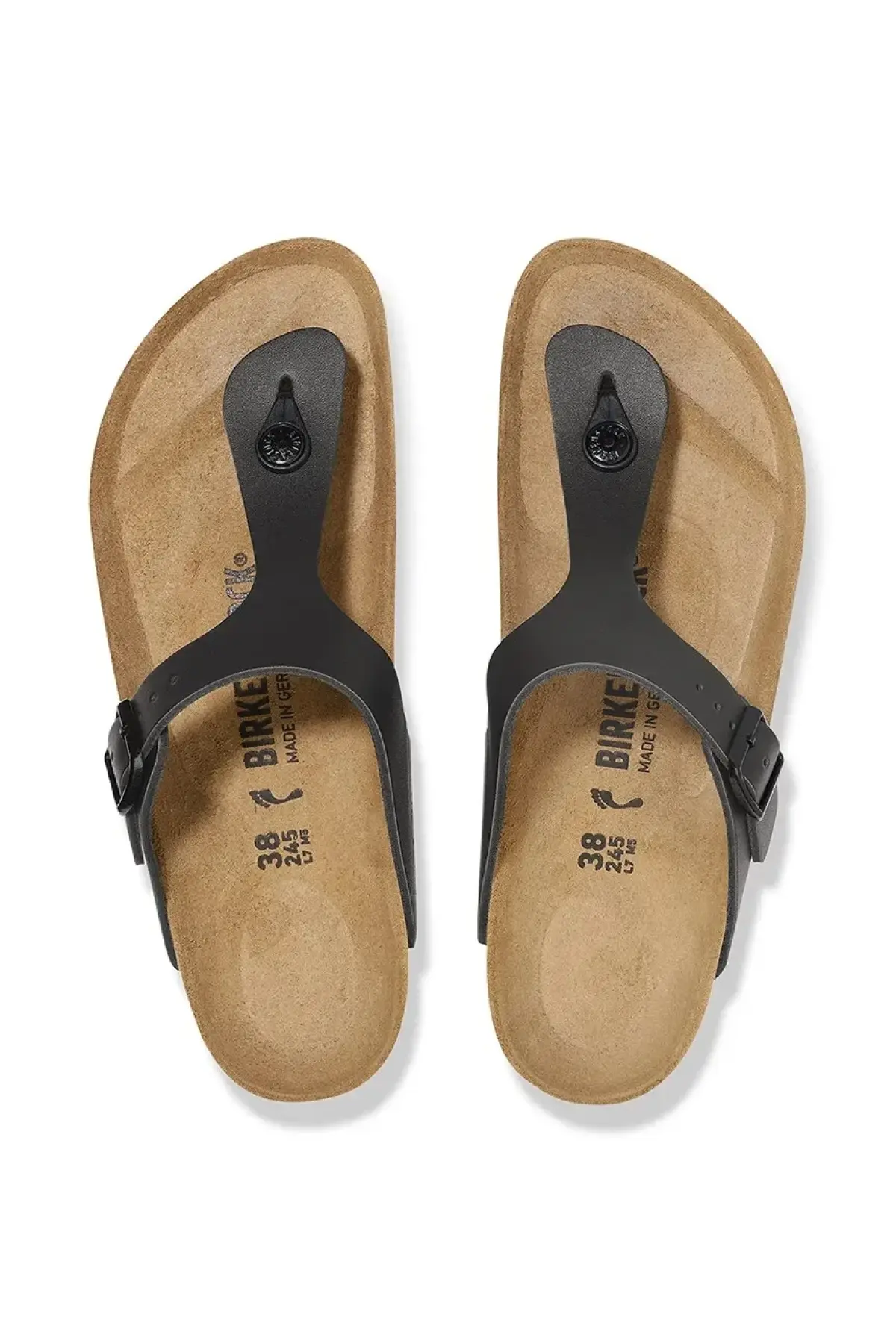 Кожаные вьетнамки Birkenstock Gizeh NL цвет чёрный