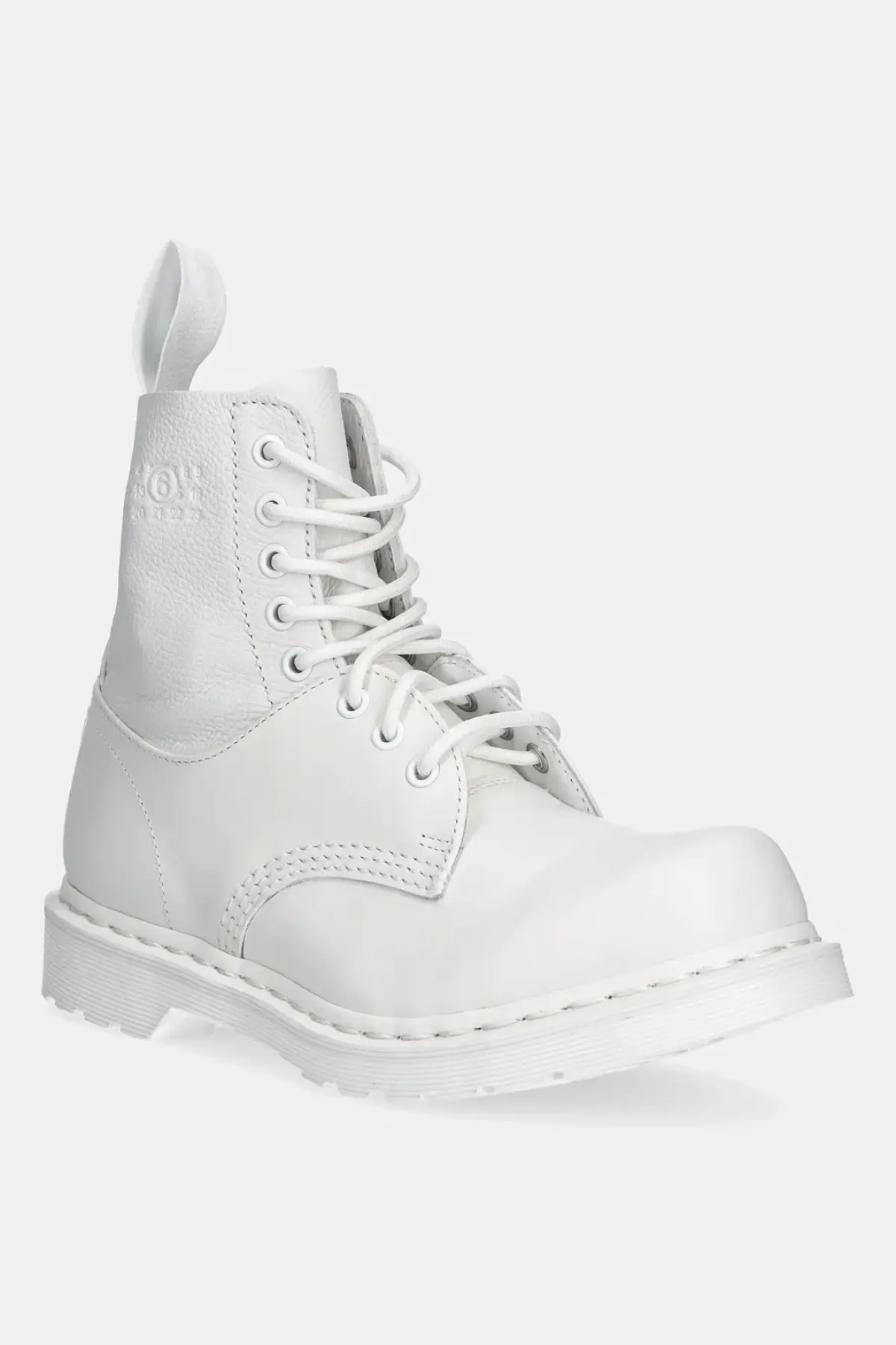 Кожаные полусапоги MM6 Maison Margiela цвет белый на платформе S66WU0128