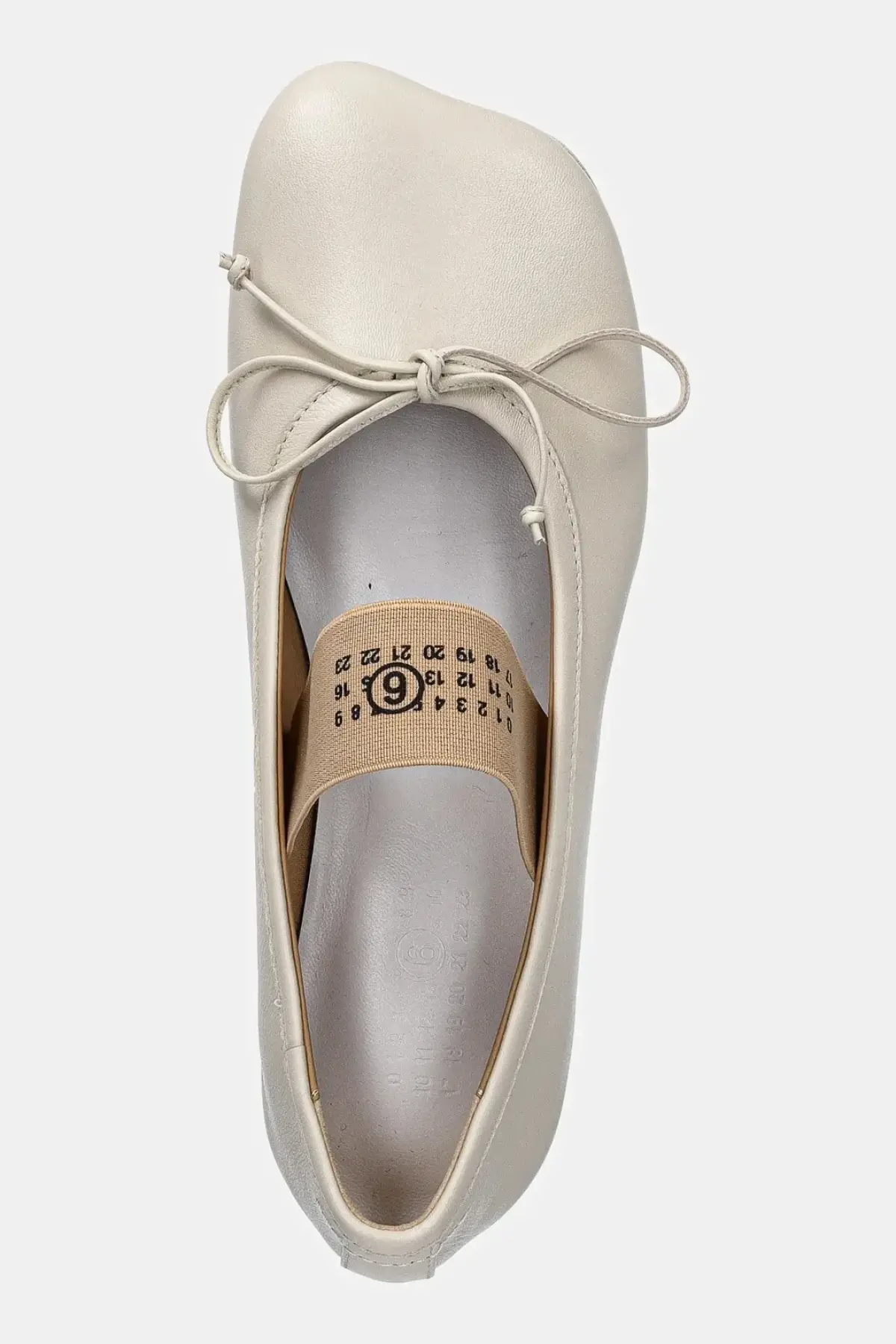 Кожаные балетки MM6 Maison Margiela цвет бежевый S59WZ0099