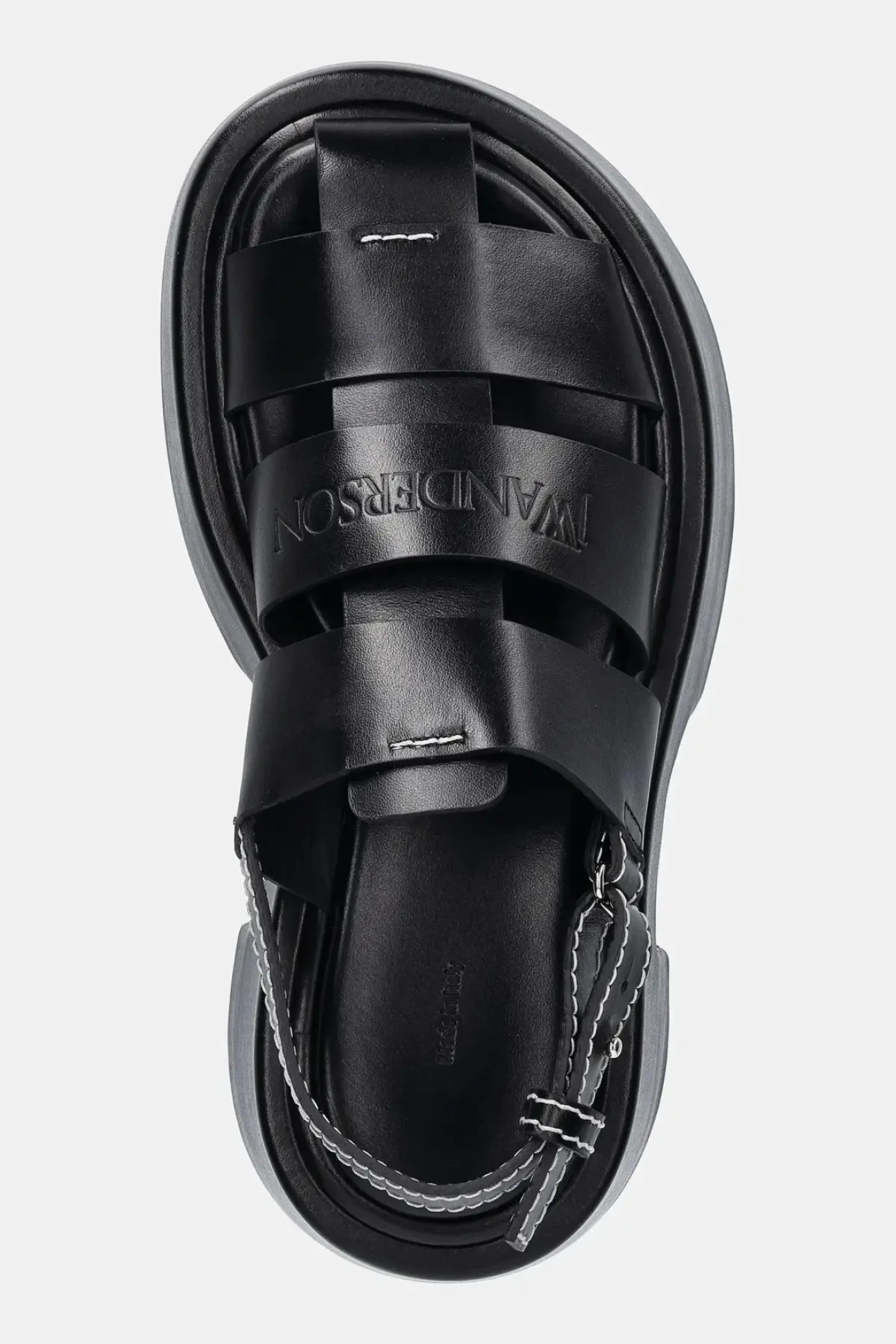 Кожаные сандалии JW Anderson женские цвет чёрный на платформе SN0099 LA0323 999