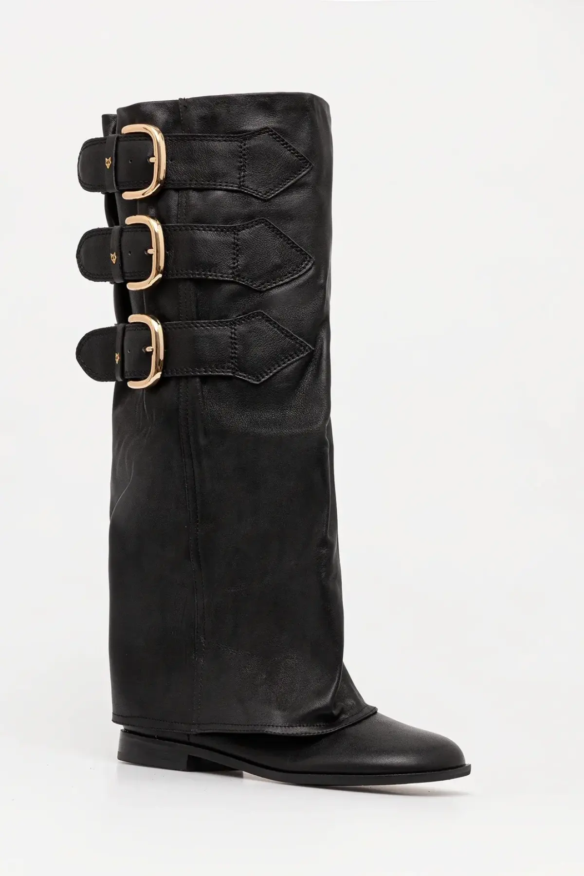 Кожаные сапоги Naked Wolfe Anchor цвет чёрный на плоском ходу слегка утеплённые Anchor Black Leather
