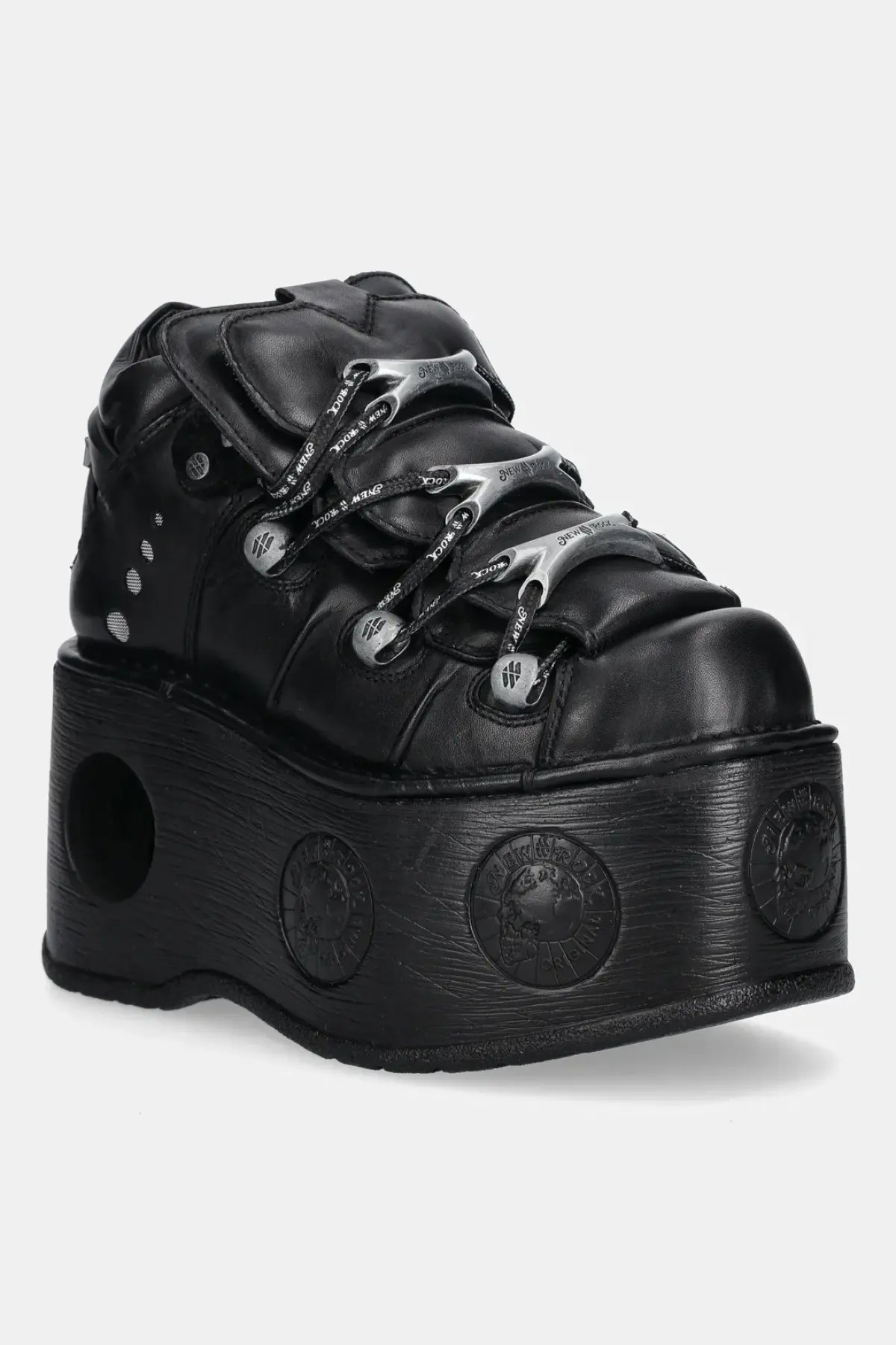 Кожаные кроссовки New Rock ITALI NEGRO, NOMADA NEGRO, NEPTUNO / SPACE цвет чёрный