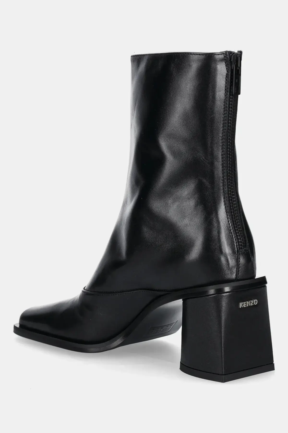 Кожаные полусапожки Kenzo Kimi Ankle Boots цвет чёрный каблук кирпичик FF62BT120L66.99