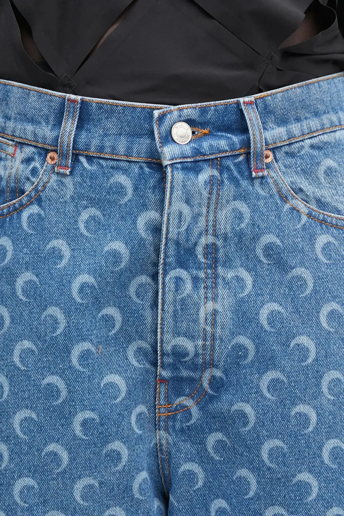 Джинсовые шорты Marine Serre Moon Laser Denim Skater узор высокая посадка USH004A.CDEN0002