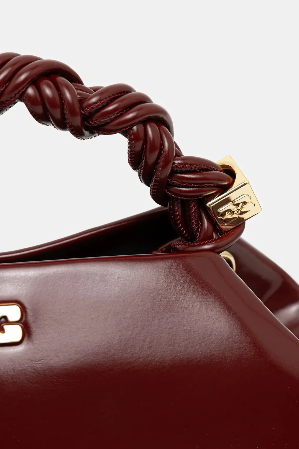 Сумочка GANNI Bou Bag Small Patent Oleatex цвет бордовый