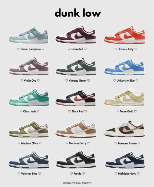 Модели-иконы Nike Dunk Low на плакате