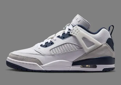Jordan Spizike Low в классическом тёмно-синем и «Grey Fog»