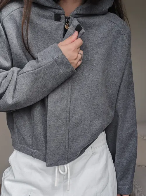 Tassha Yu Easy Hoodie Grafit Melange 