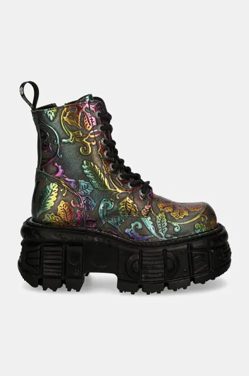 Кожаные полусапоги New Rock женские на платформе M-MILI084C-S21