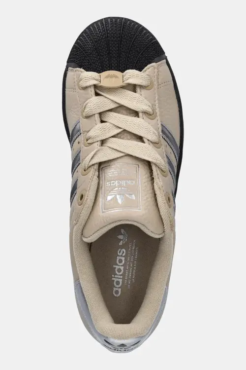 Кожаные кроссовки adidas Originals Superstar II W цвет бежевый