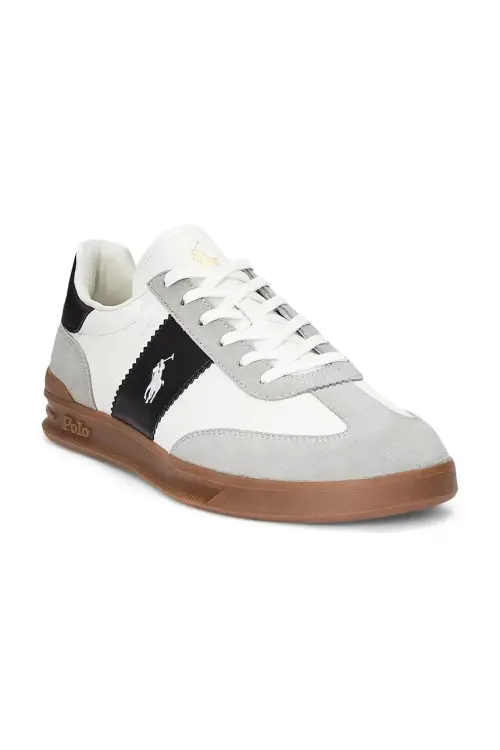 Кожаные кроссовки Polo Ralph Lauren Hrt Aera Pp цвет белый 809956119002