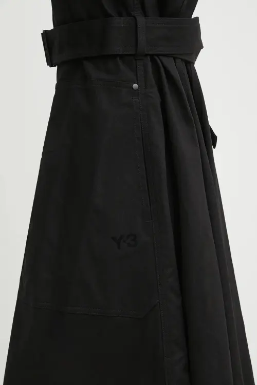 Платье Y-3 Twill цвет чёрный midi расклешённое