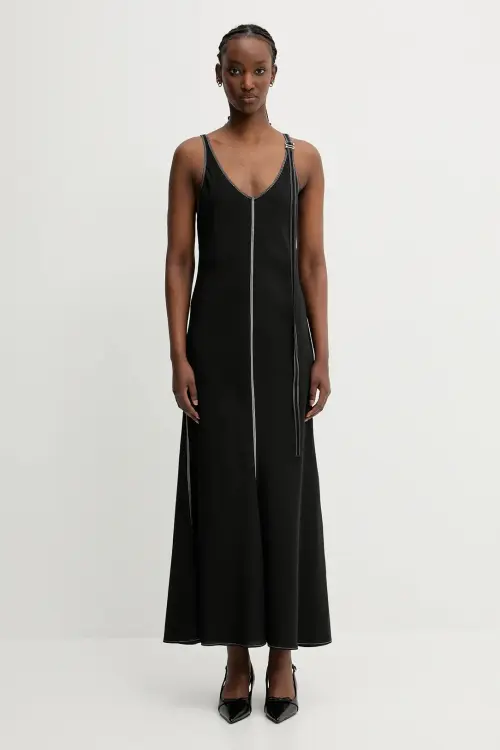 Платье Sportmax Unione цвет чёрный maxi расклешённое