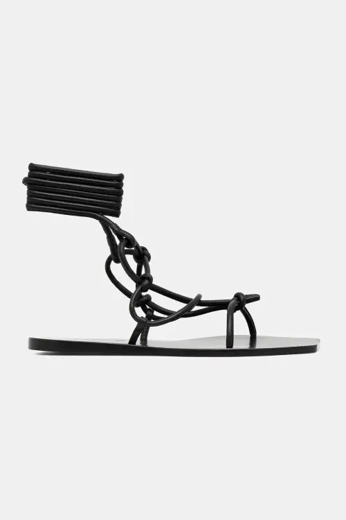 Кожаные сандалии Rick Owens Lilies Penta цвет чёрный LI01E4808