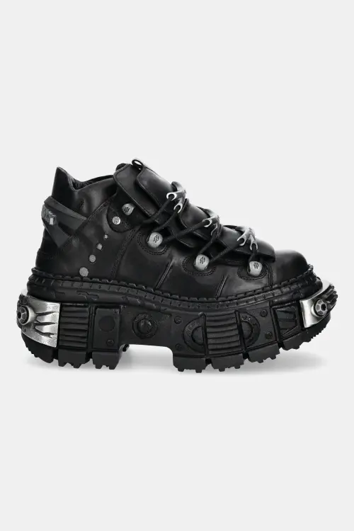 Кожаные кроссовки New Rock Crust Negro, Tank Casco Negro Power цвет чёрный M-WALL106-S10